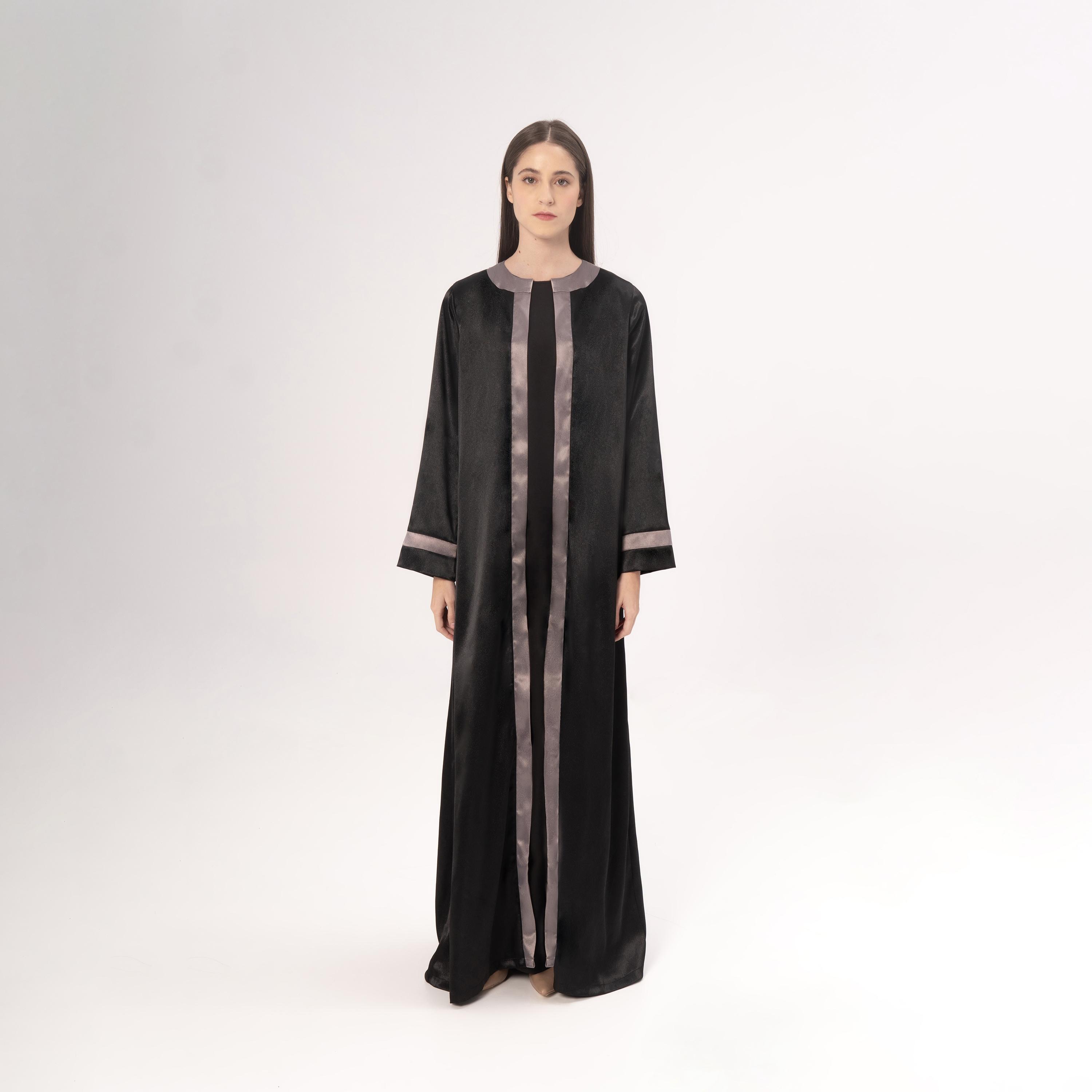 Hadiyath Al Madinah Satin Women's Abaya-women-arabicclothing-abayas-image-1
