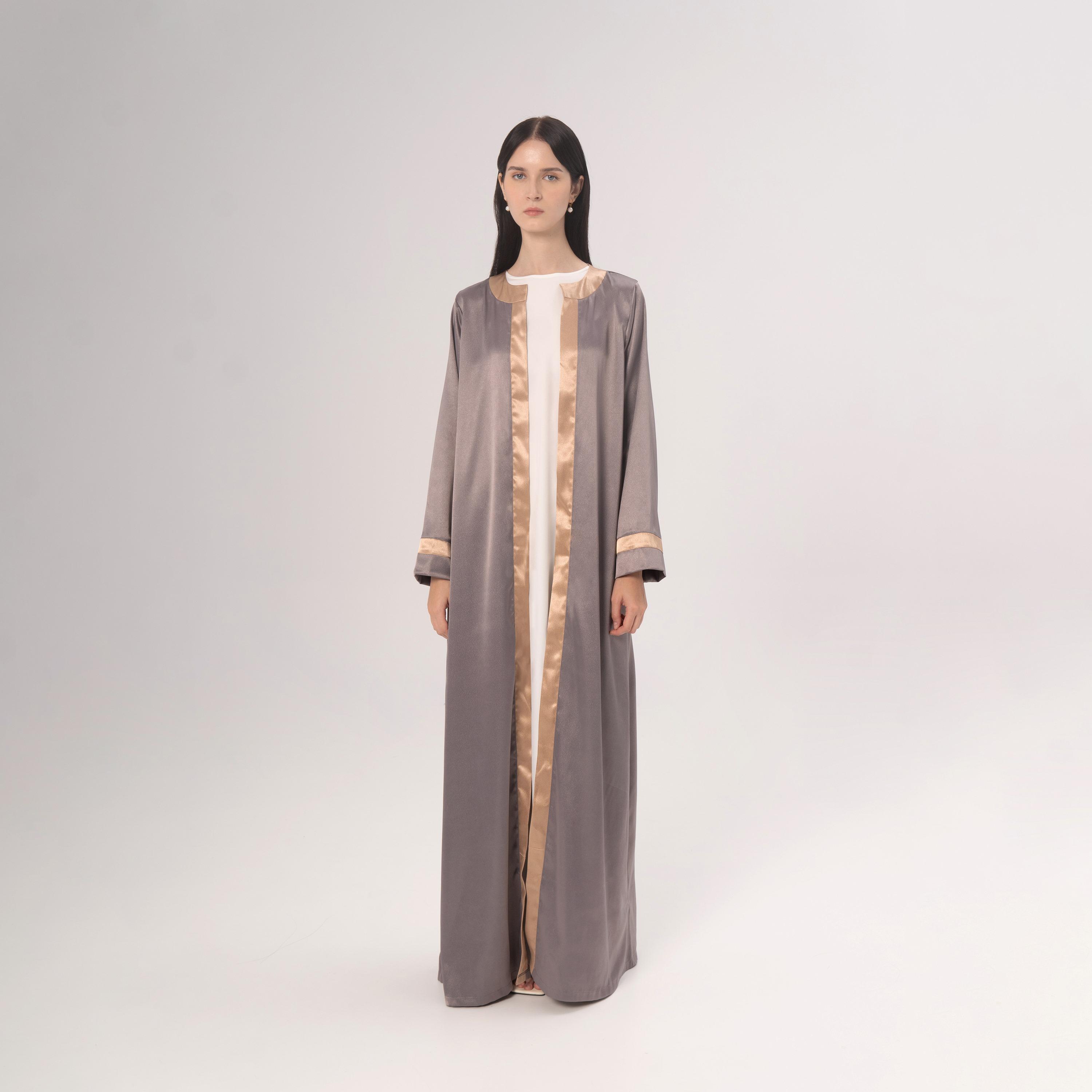 Hadiyath Al Madinah Satin Women's Abaya-women-arabicclothing-abayas-image-1