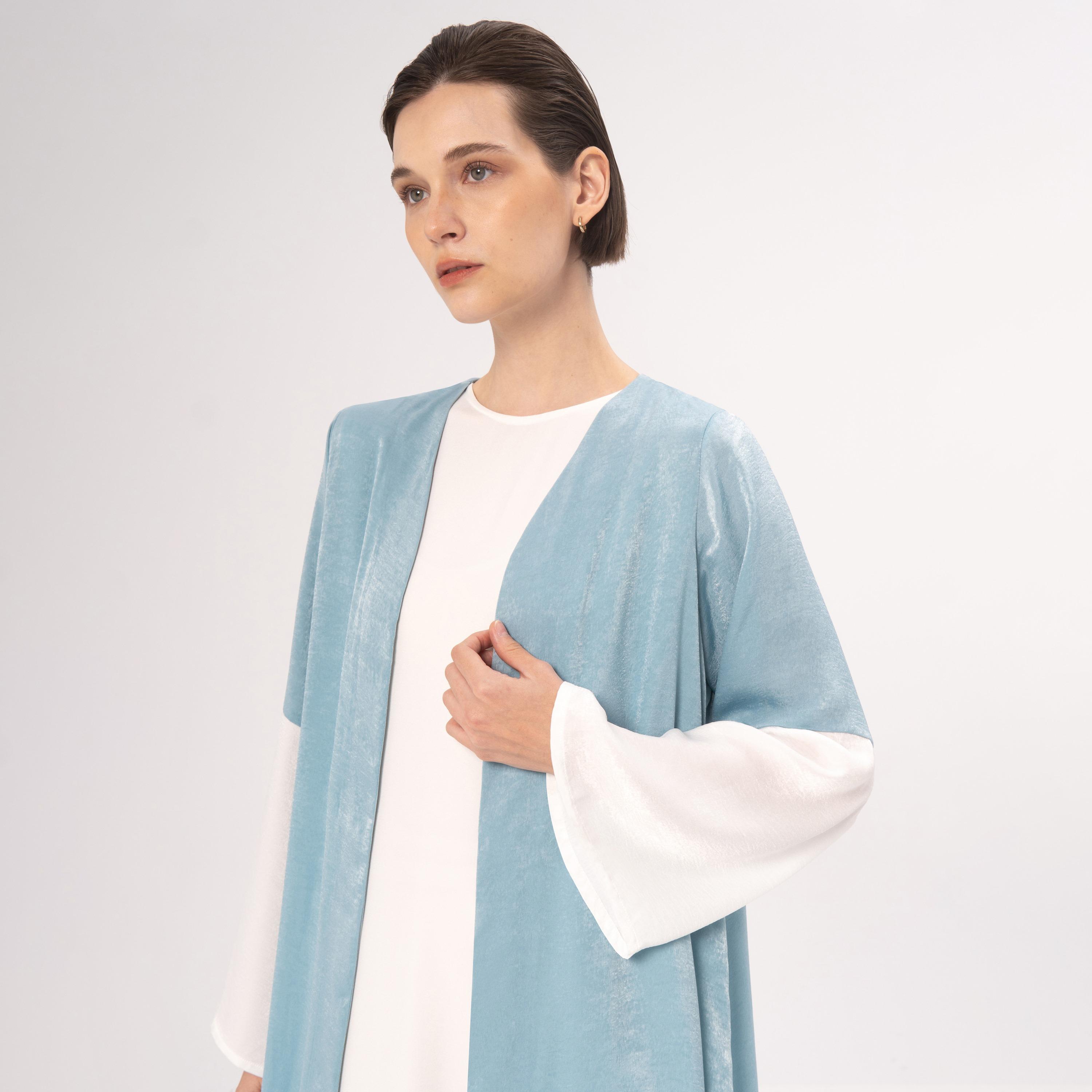 Hadiyath Al Madinah Oasis Dual Tone Sleeves Women's Abaya-women-arabicclothing-abayas-image-2