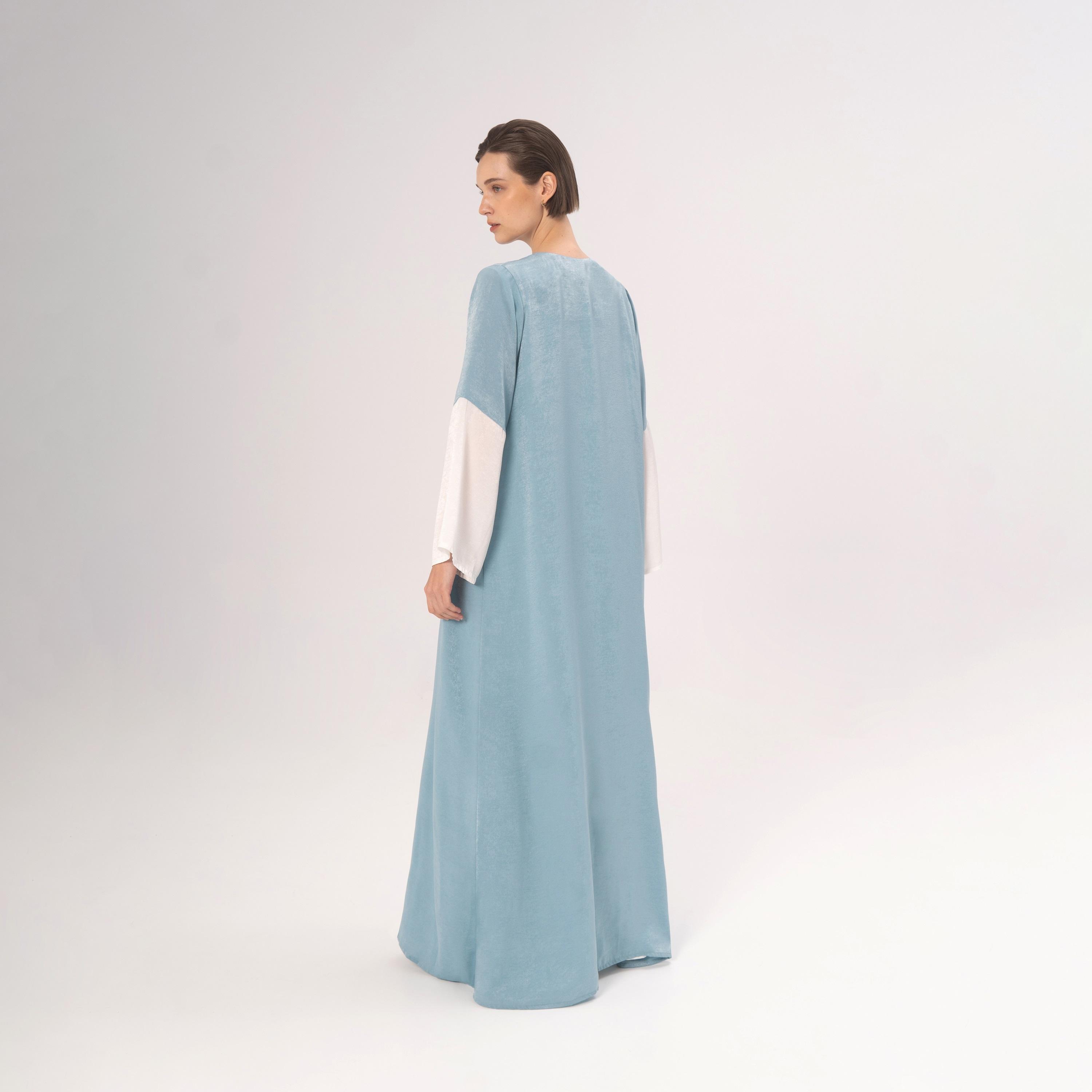 Hadiyath Al Madinah Oasis Dual Tone Sleeves Women's Abaya-women-arabicclothing-abayas-image-4