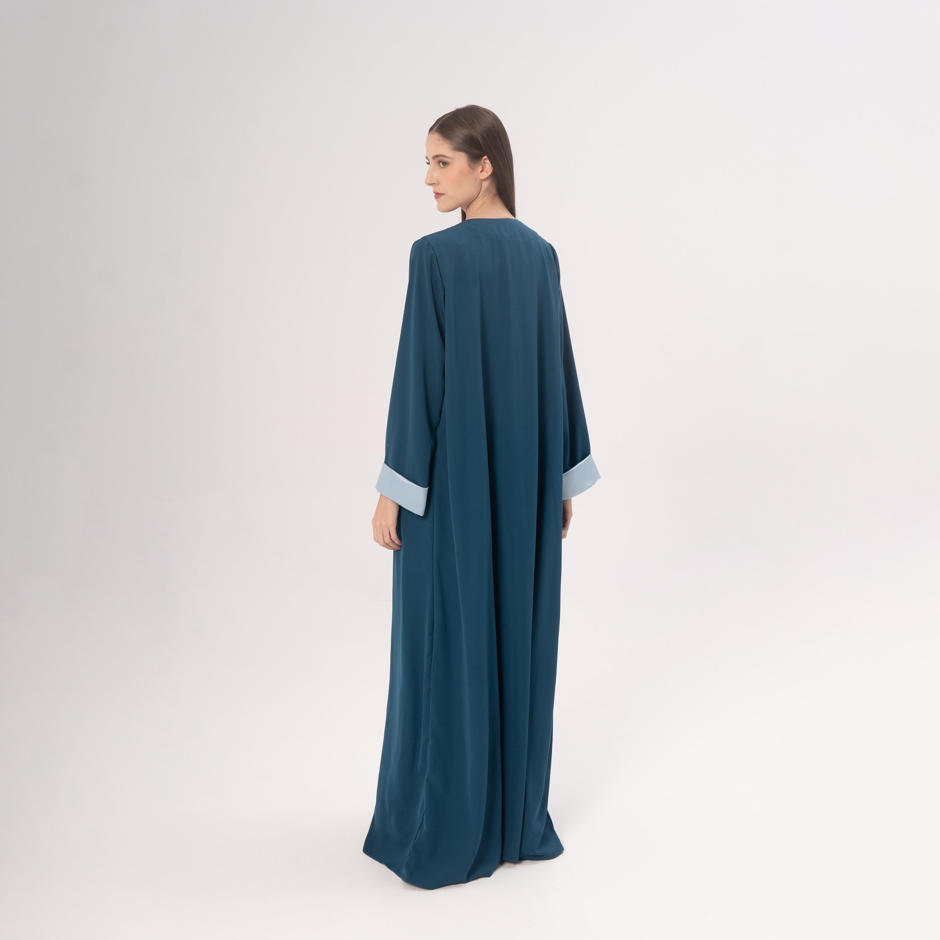 Hadiyath Al Madinah Teal Oasis Women's Abaya-women-arabicclothing-abayas-image-4