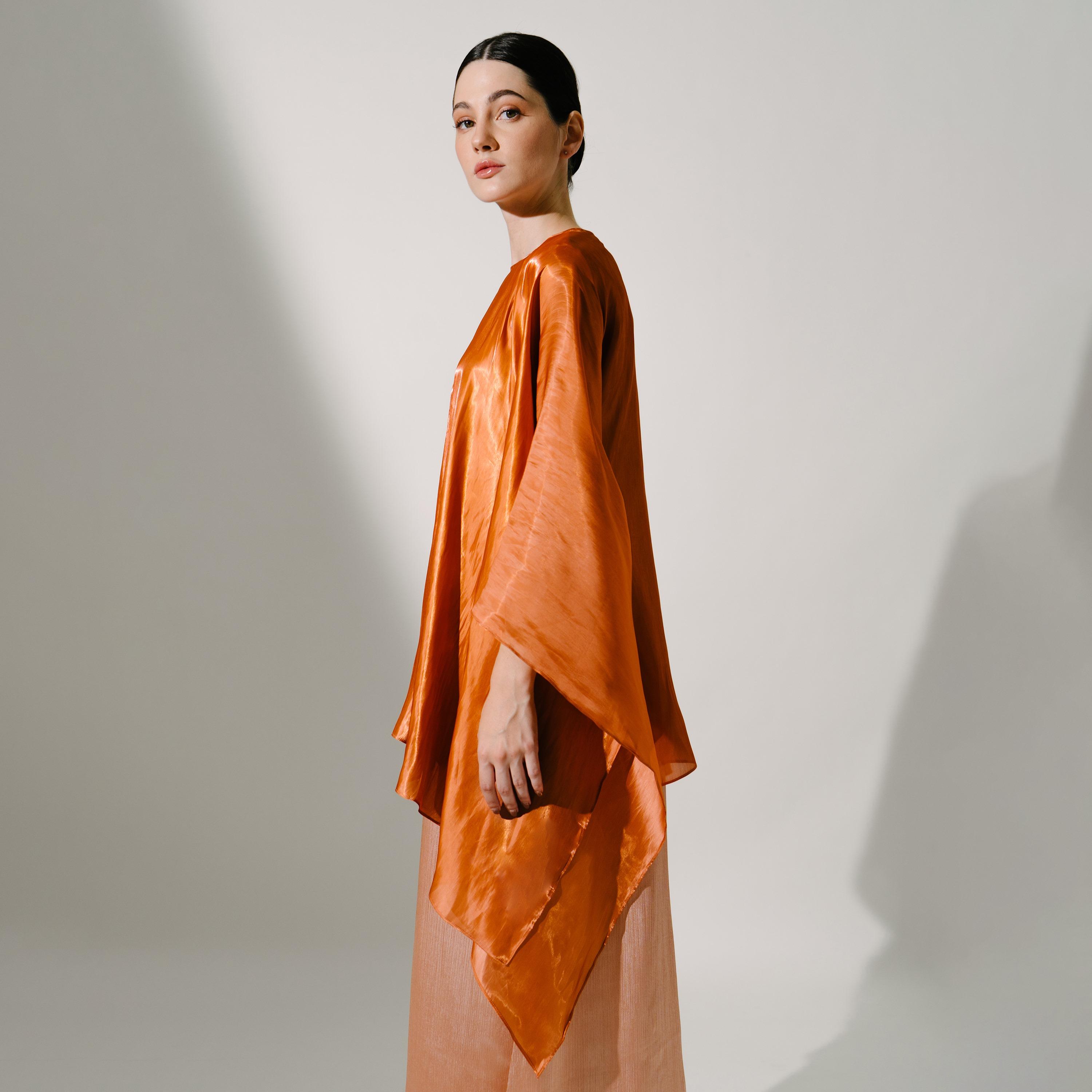 Hadiyath Al Madinah Flared Sleeves Silk Women's Kaftan-women-arabicclothing-kaftan-image-2