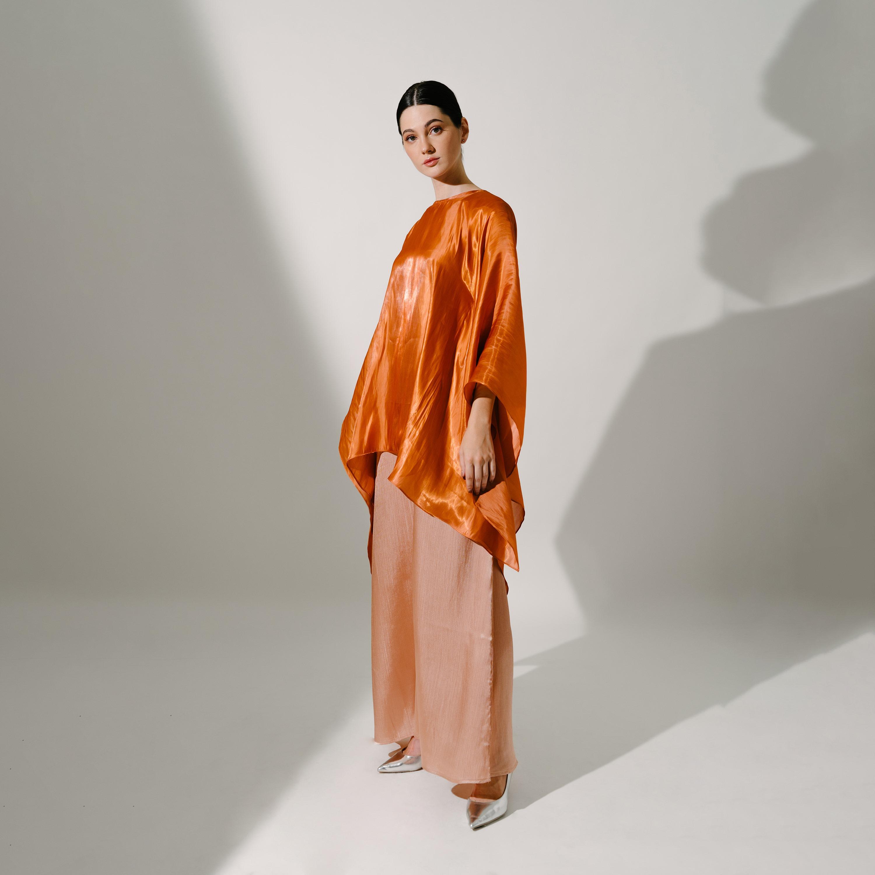 Hadiyath Al Madinah Flared Sleeves Silk Women's Kaftan-women-arabicclothing-kaftan-image-3