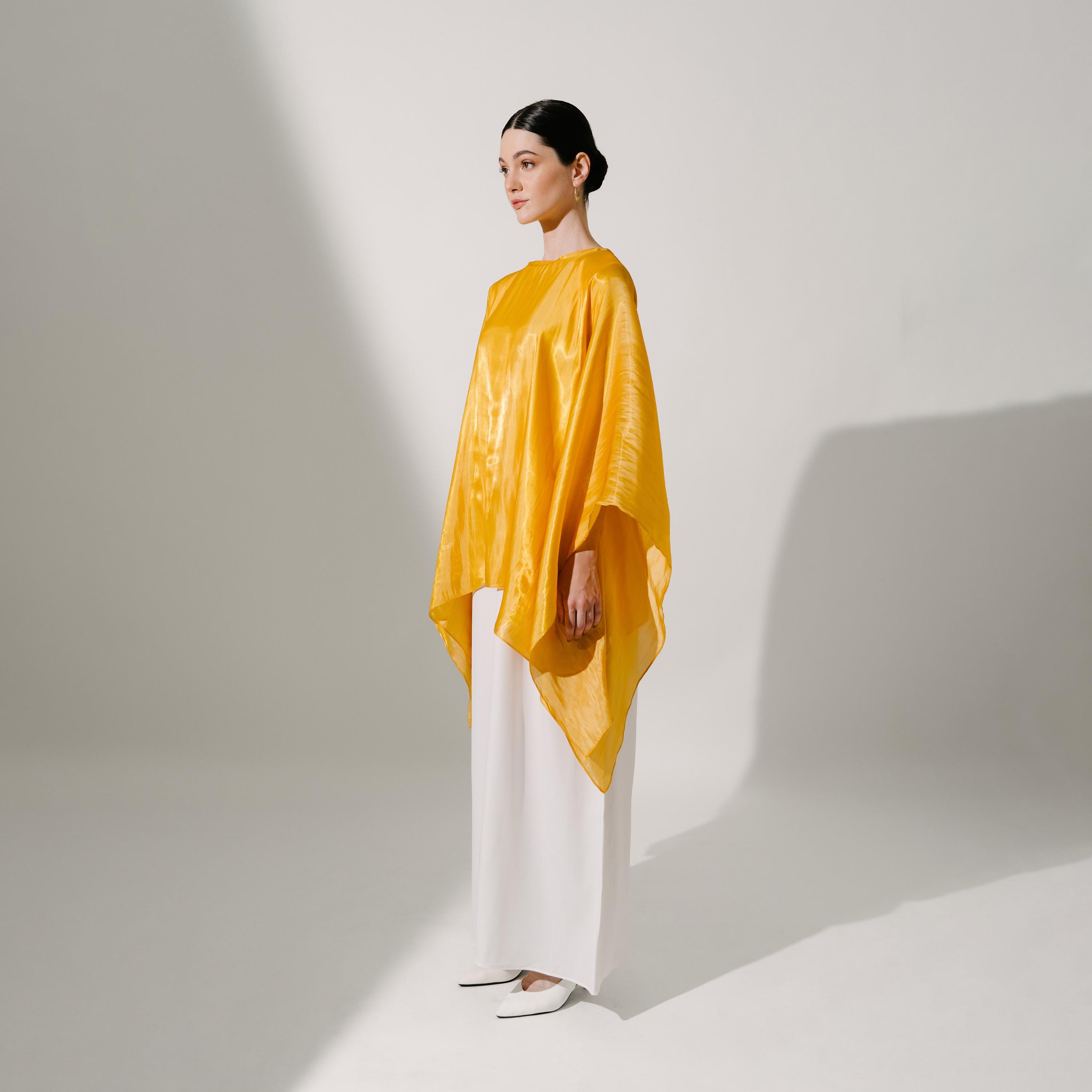 Hadiyath Al Madinah Flared Sleeves Silk Women's Kaftan-women-arabicclothing-kaftan-image-3