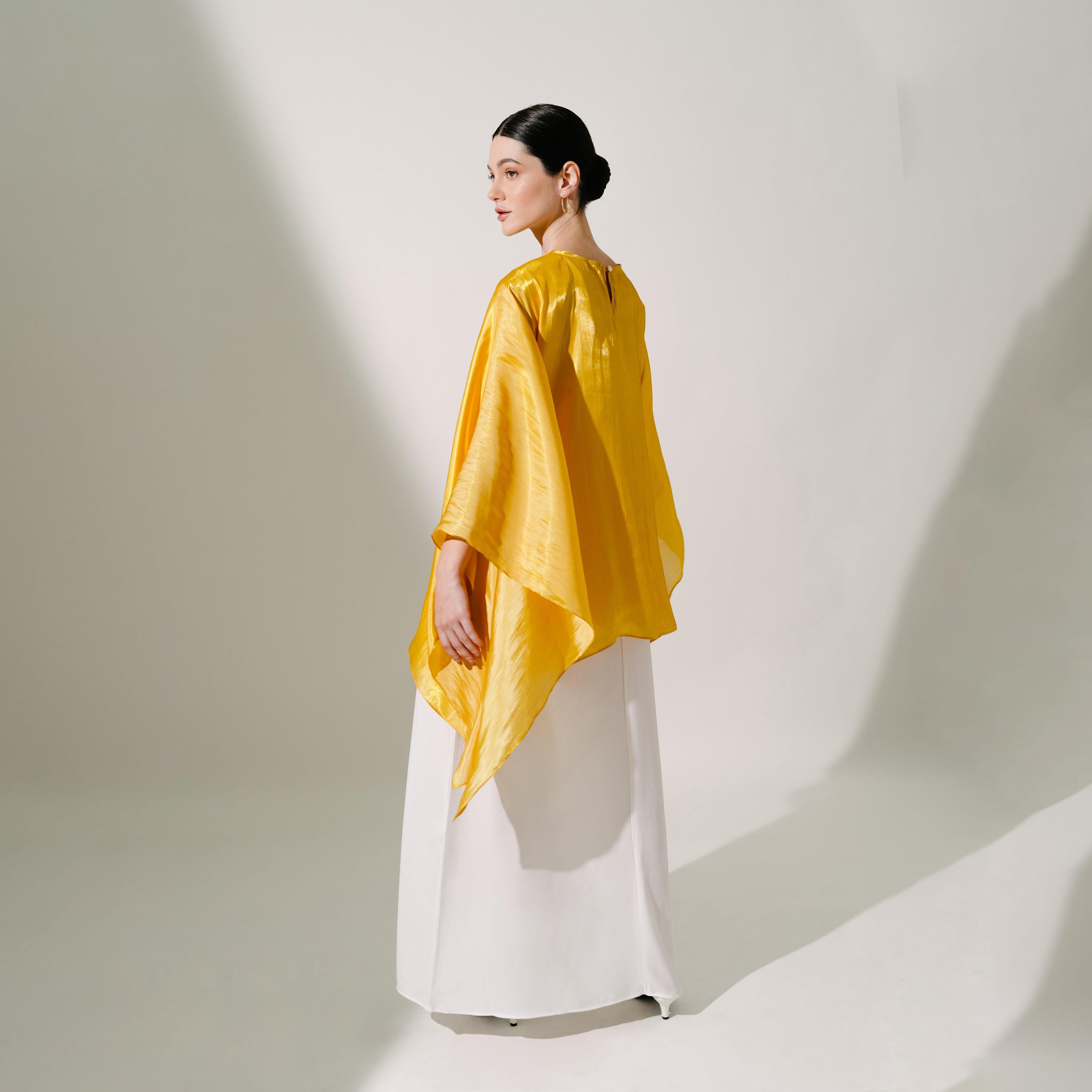 Hadiyath Al Madinah Flared Sleeves Silk Women's Kaftan-women-arabicclothing-kaftan-image-4