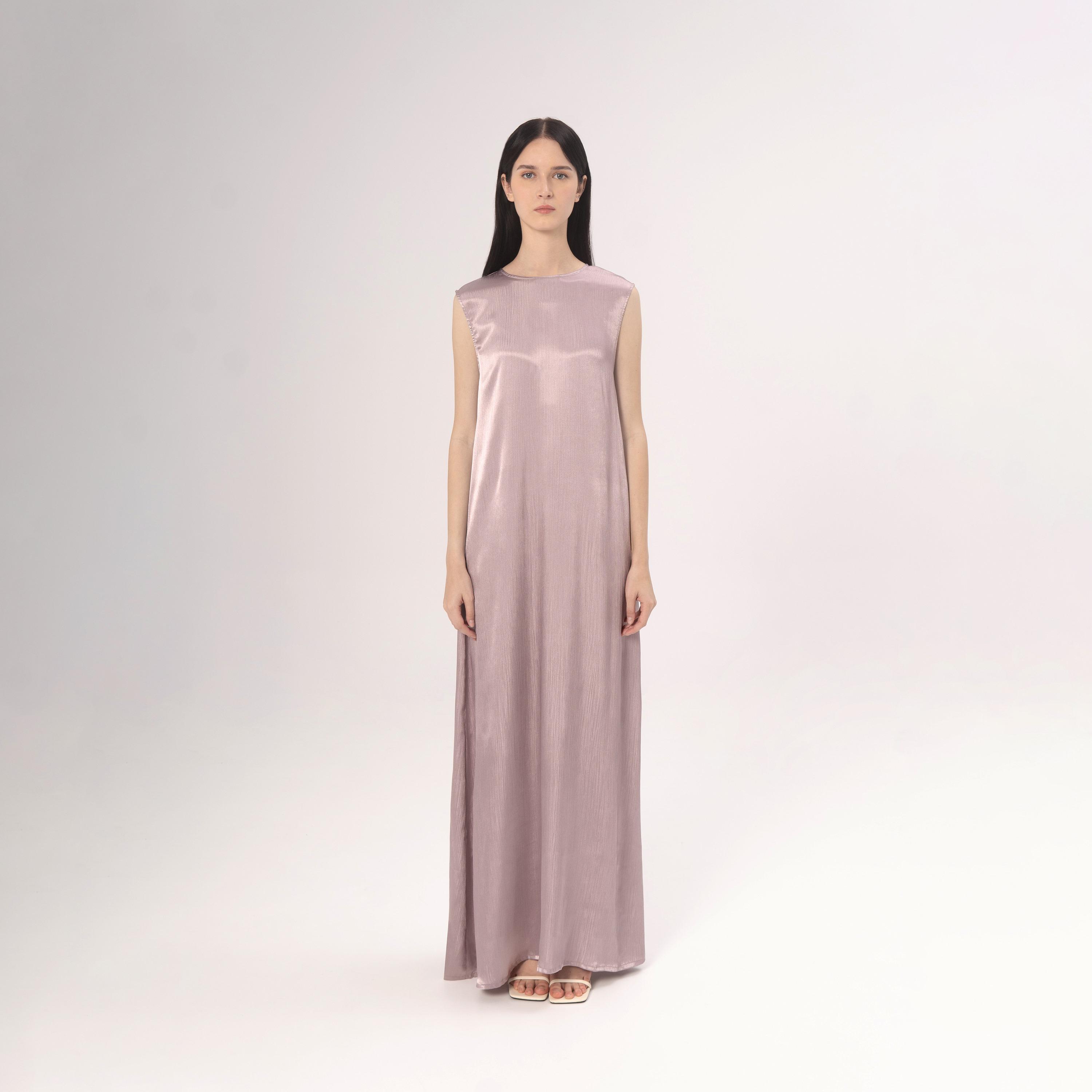 Hadiyath Al Madinah Textured Satin Women's Inner Dress-women-arabicclothing-abayainner-image-1