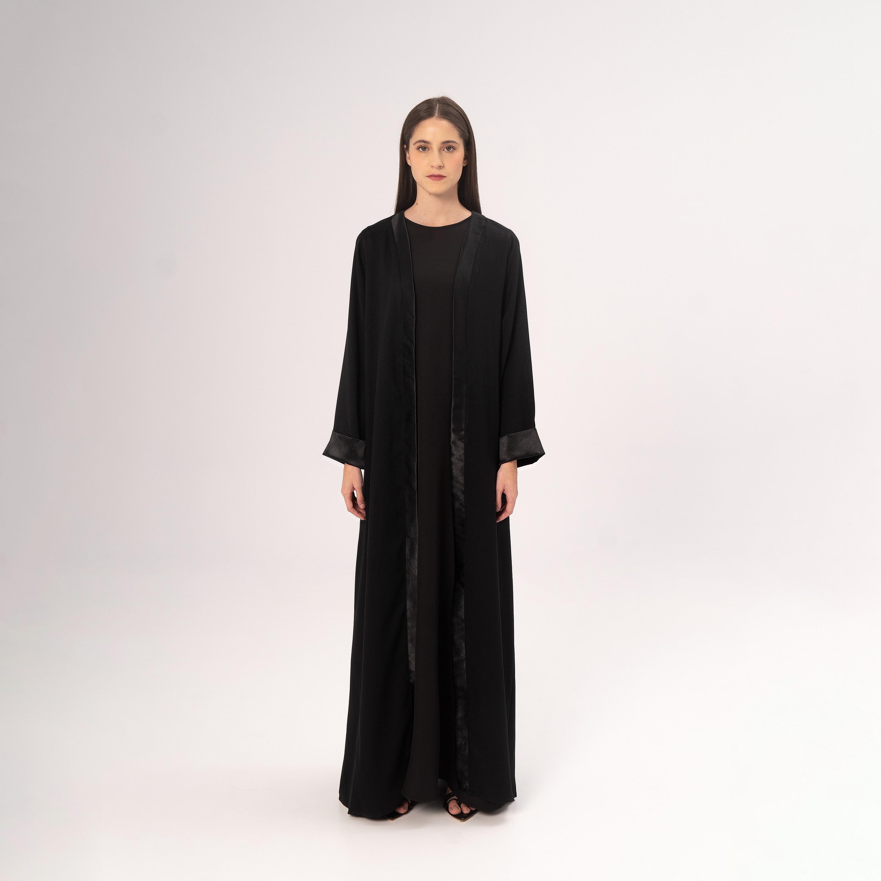 Hadiyath Al Madinah Black Crepe Women's Abaya-women-arabicclothing-abayas-image-1