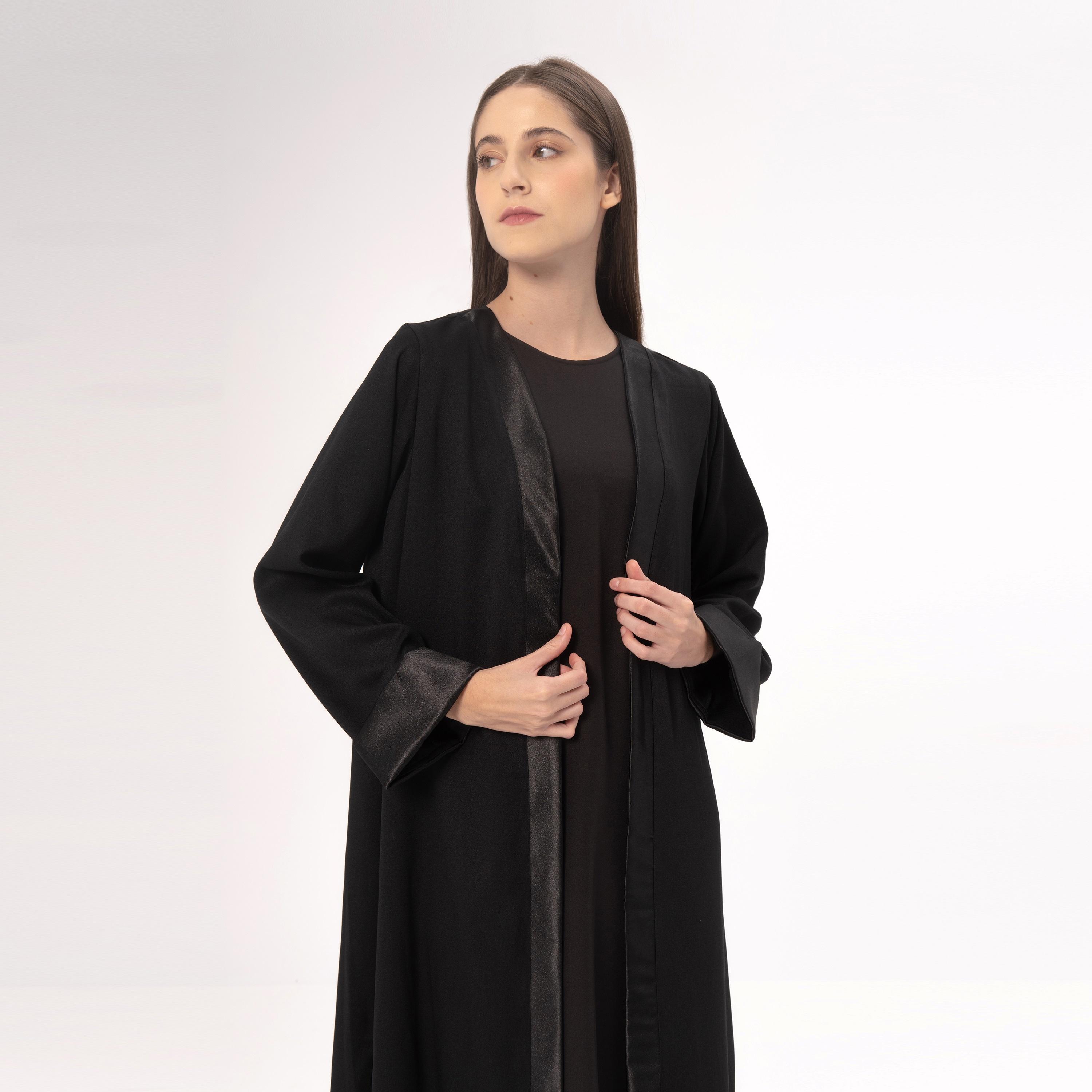 Hadiyath Al Madinah Black Crepe Women's Abaya-women-arabicclothing-abayas-image-2