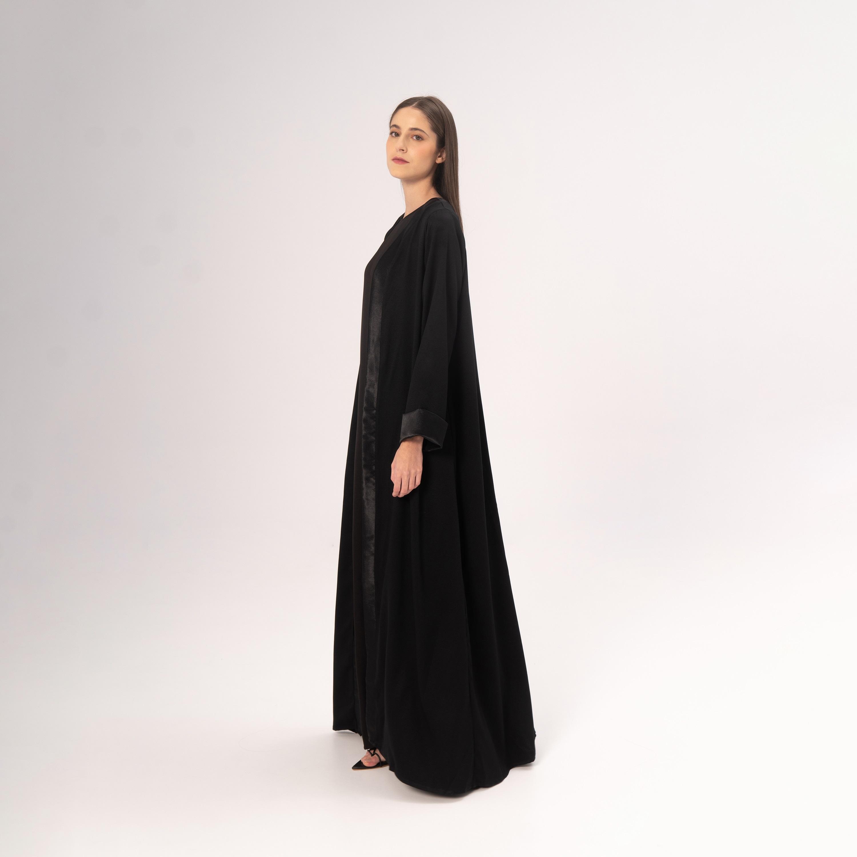 Hadiyath Al Madinah Black Crepe Women's Abaya-women-arabicclothing-abayas-image-3