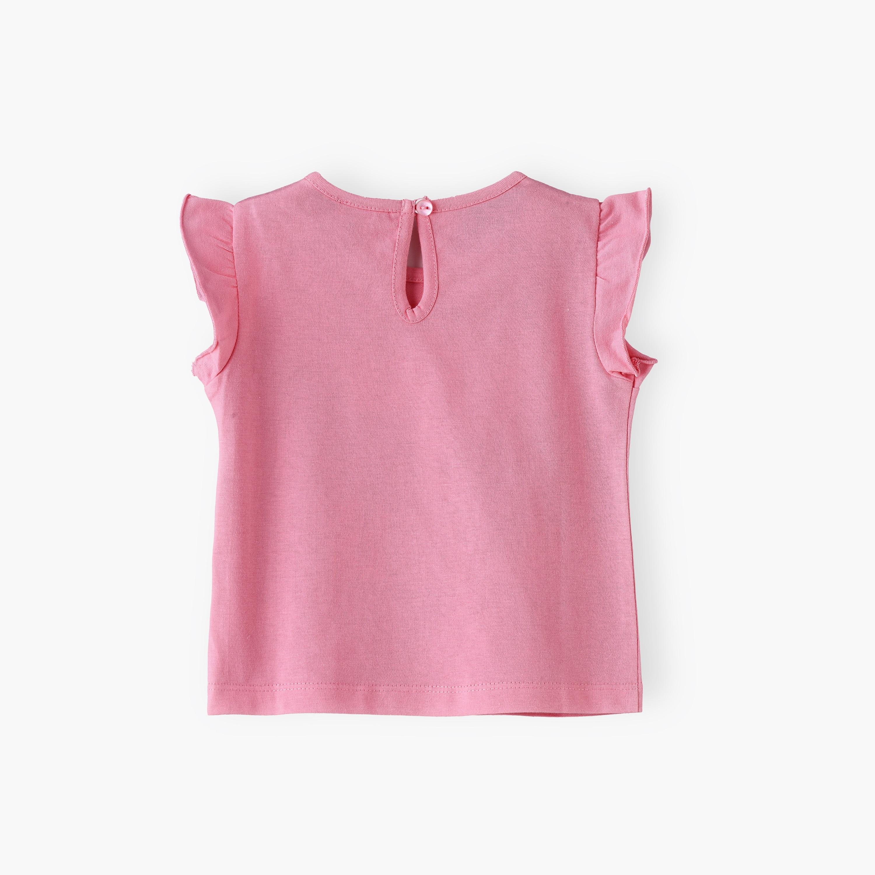 UniqKidz Printed Cap Sleeves T-Shirt-baby-girls-clothing-tshirts-image-2