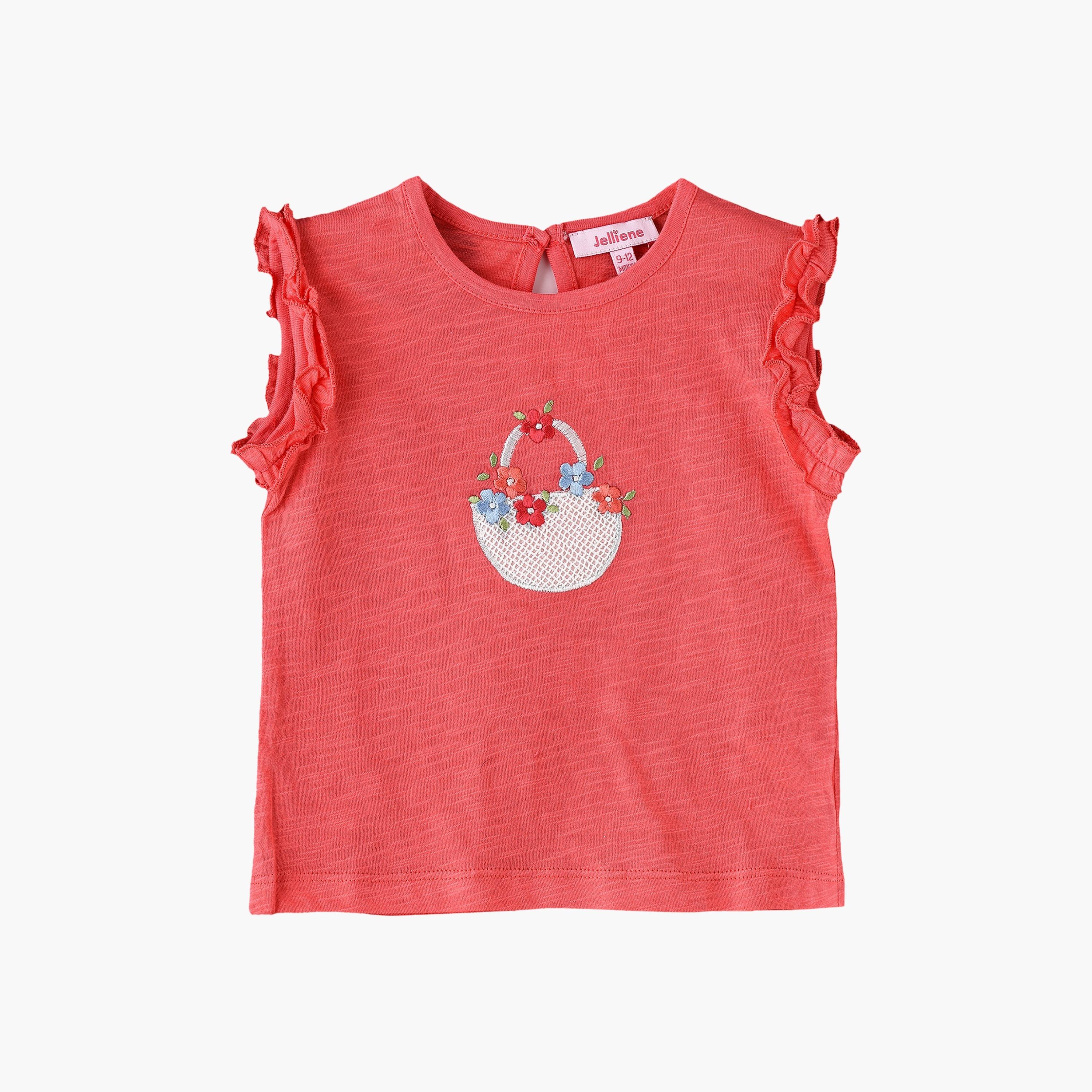 تي شيرت بأكمام كاب مطرزة من يونيكيدز-baby-girls-clothing-tshirts-image-1