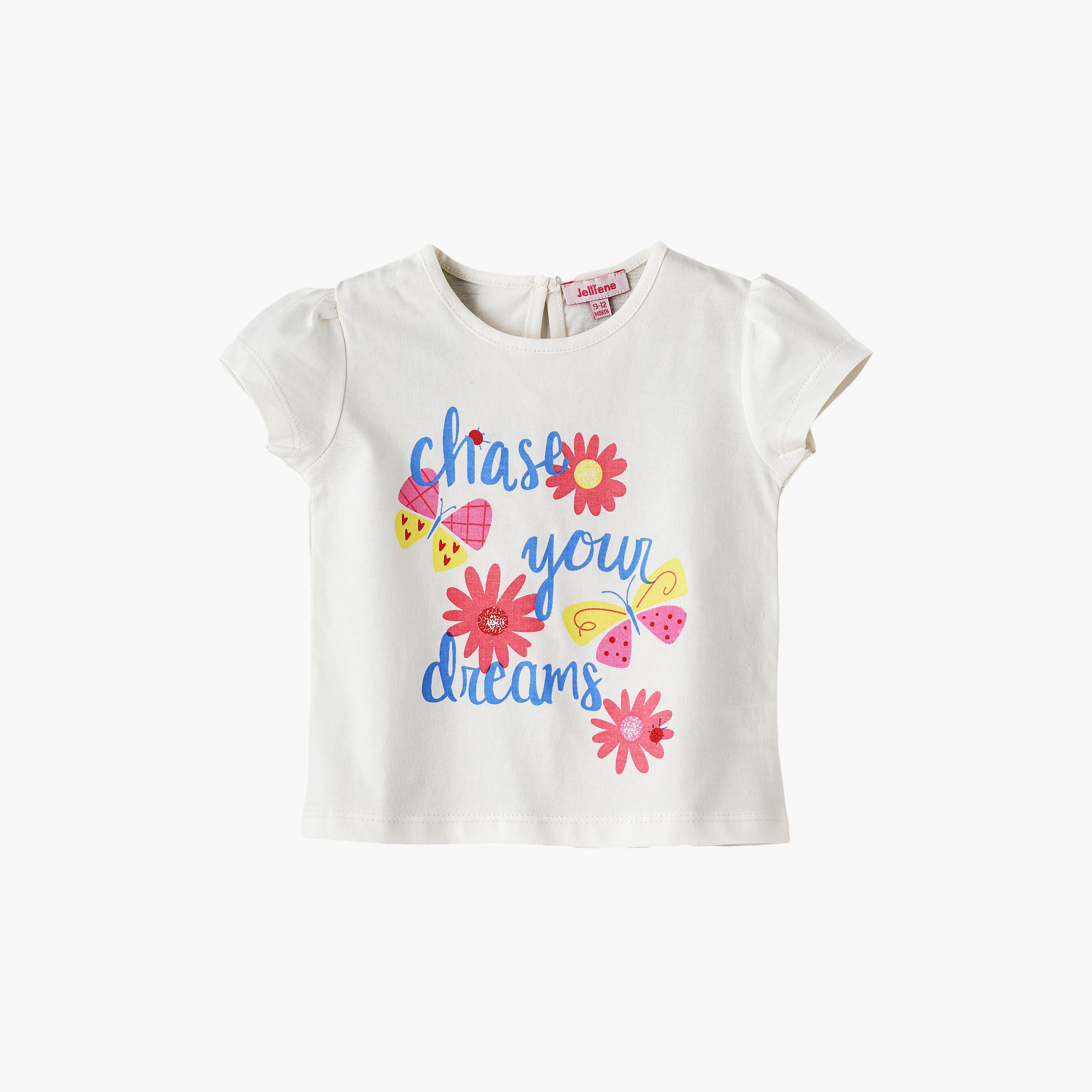 UniqKidz Floral Printed Short Sleeves T-Shirt-baby-girls-clothing-tshirts-image-1