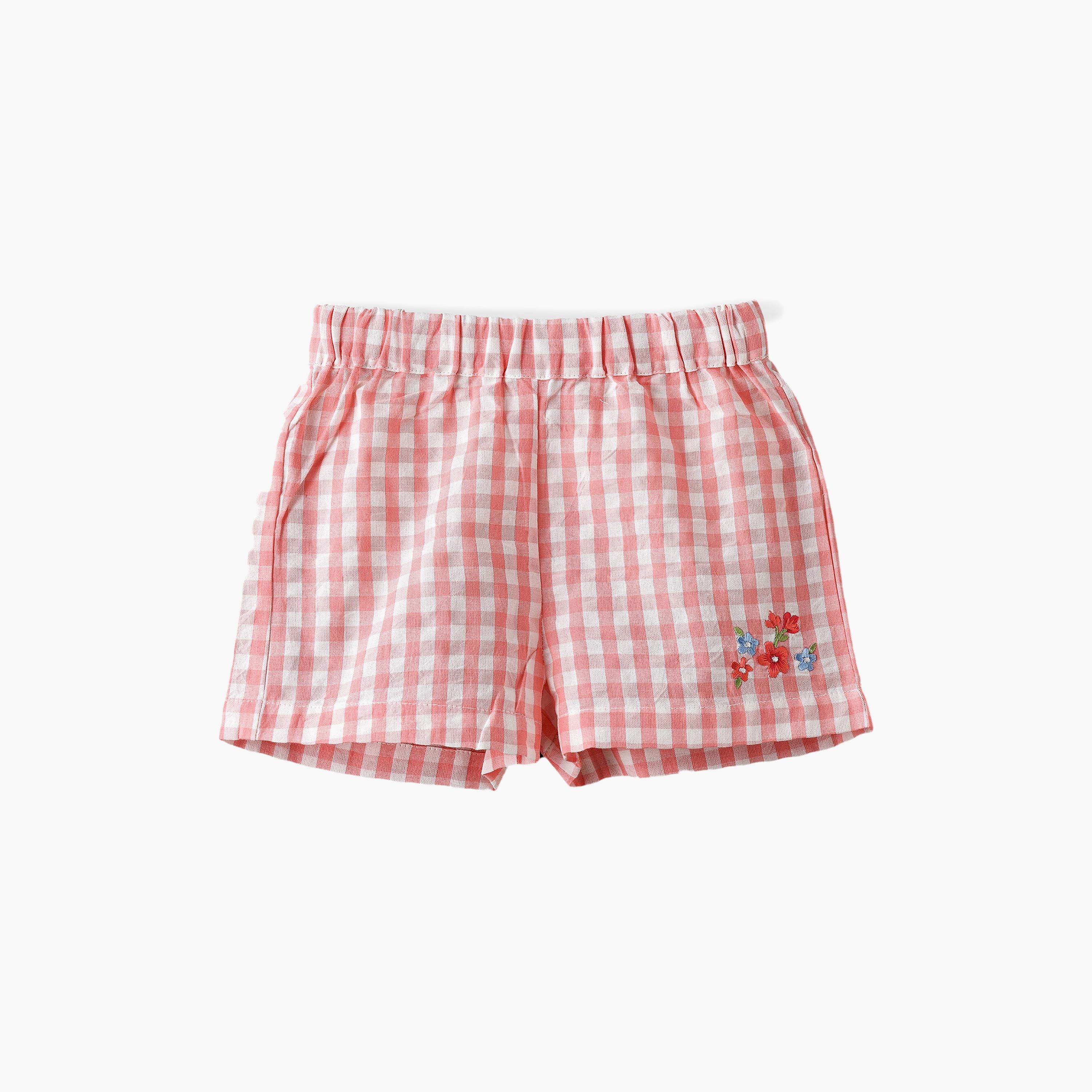 UniqKidz Checked Elasticated Shorts-baby-girls-clothing-bottoms-shorts-image-1