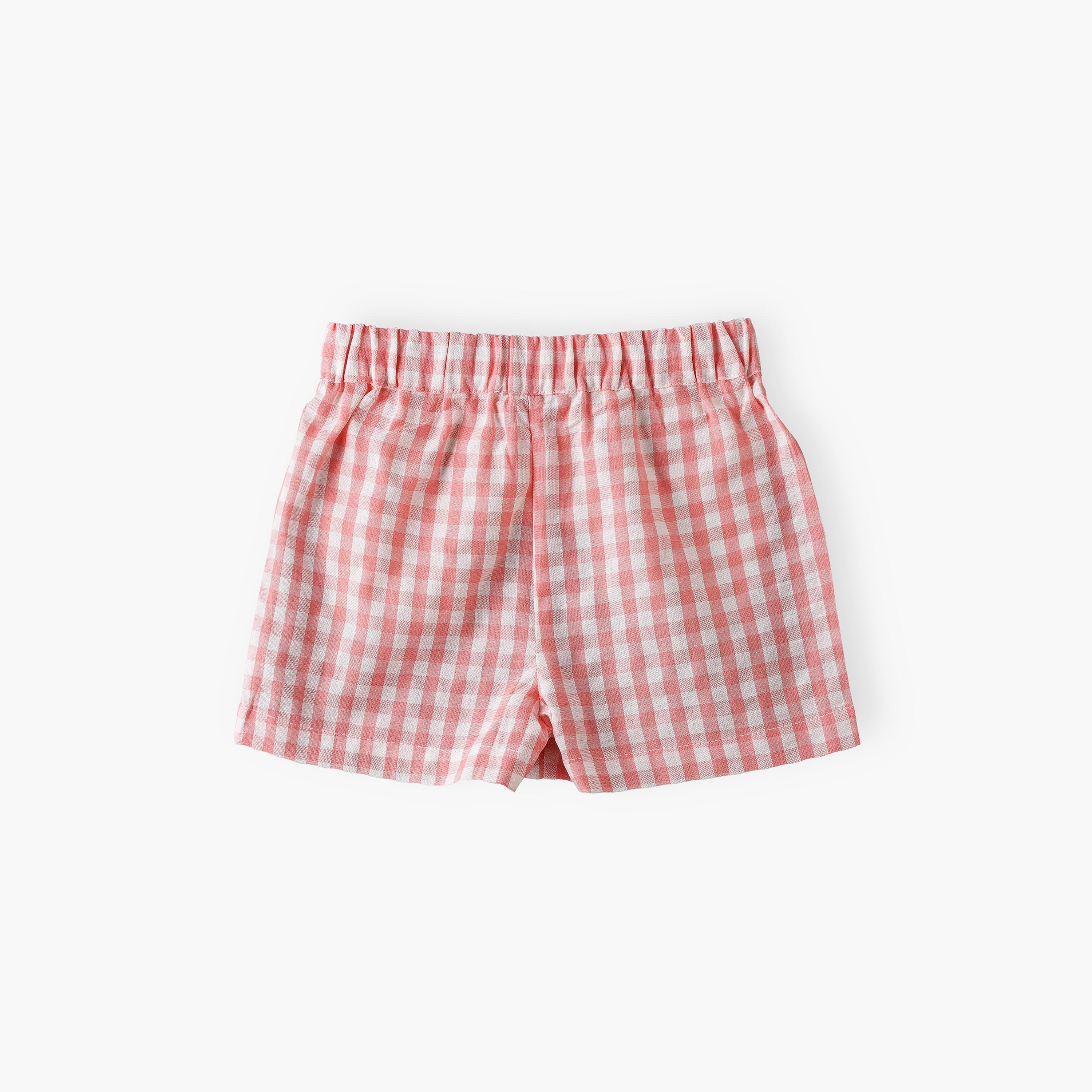 UniqKidz Checked Elasticated Shorts-baby-girls-clothing-bottoms-shorts-image-2