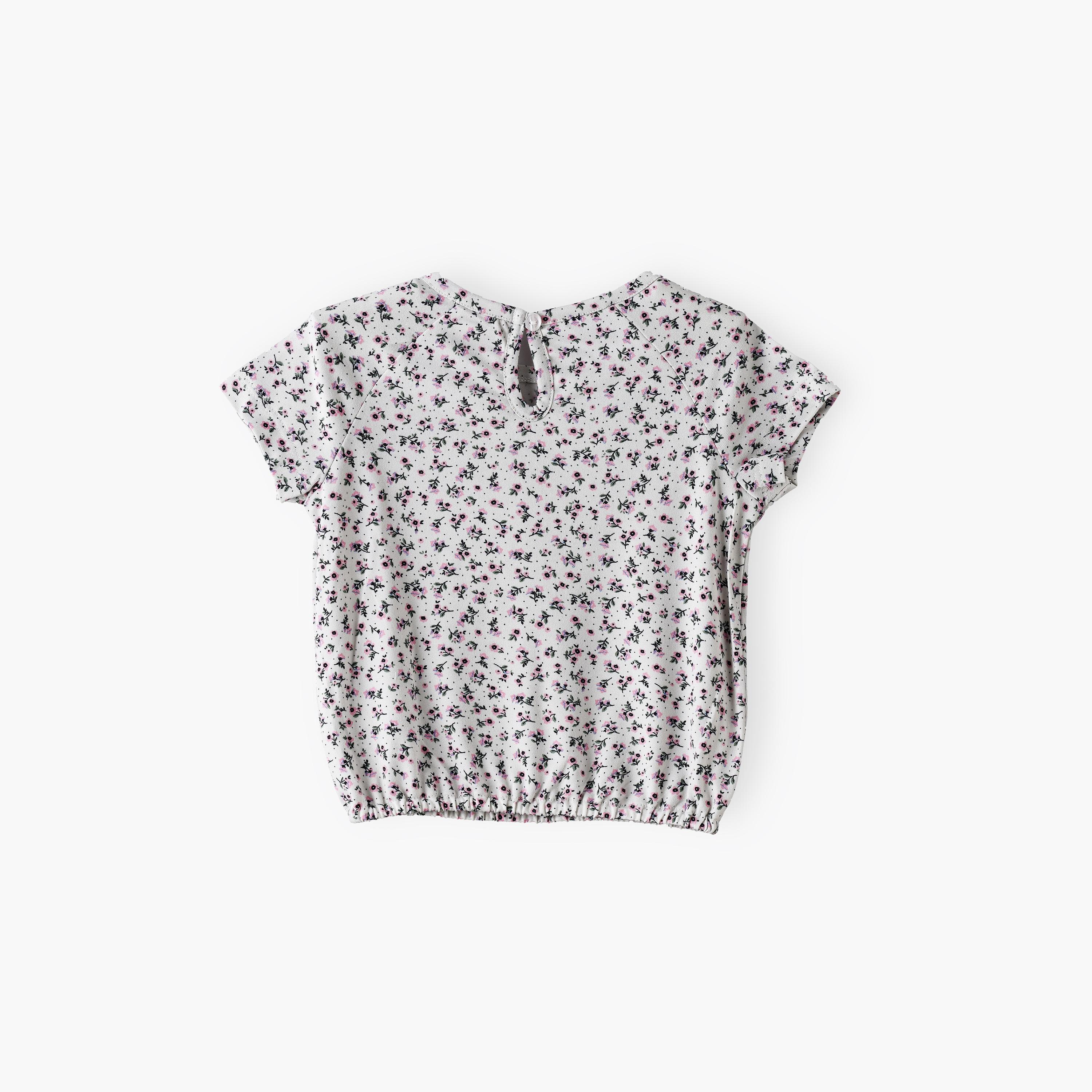 UniqKidz Floral Printed Short Sleeves Top-baby-girls-clothing-blousesandshirts-image-2
