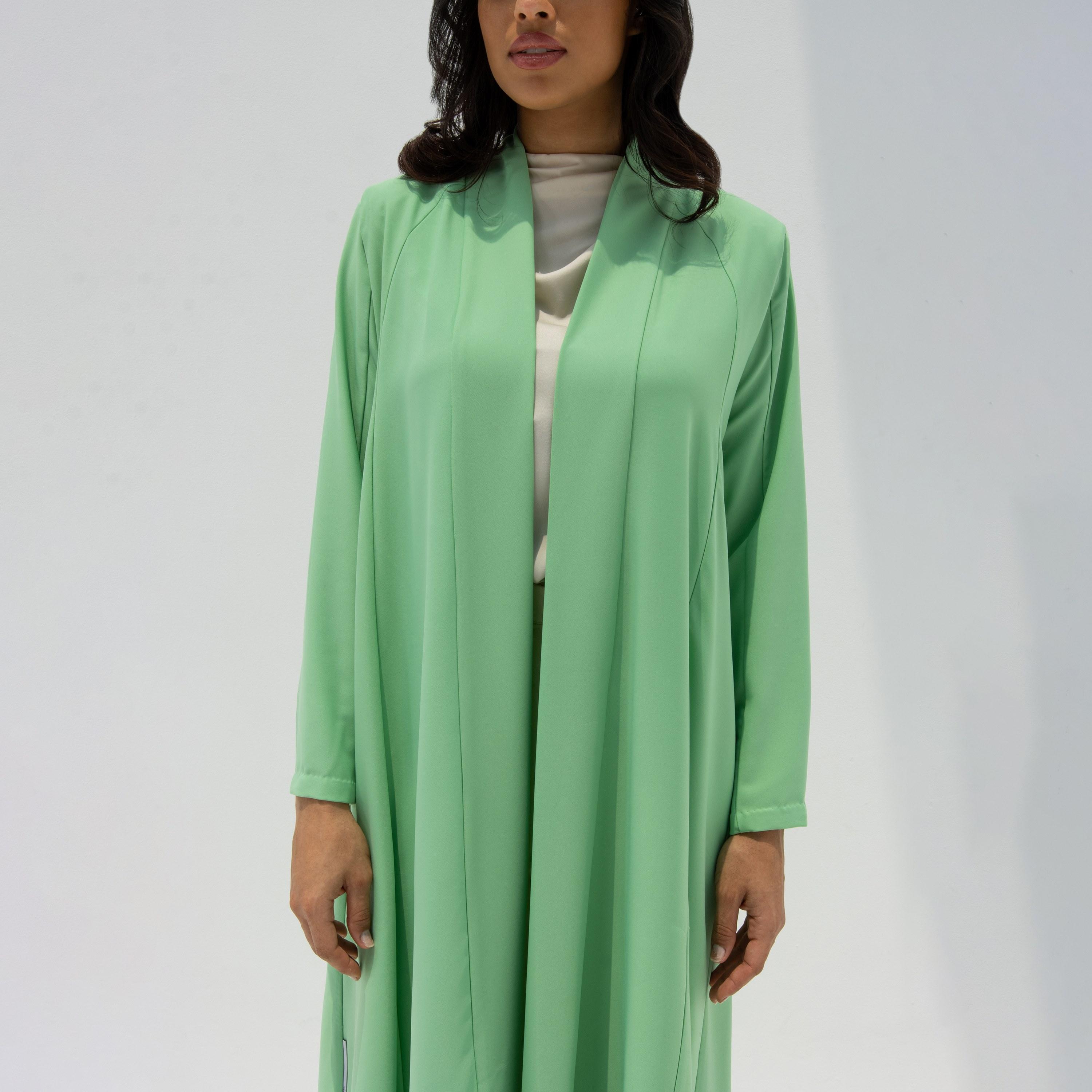عباية نسائية بقصة فضفاضة (Floowy) قماش كريب مع حجاب - أخضر من 10 ديسمبر-women-arabicclothing-abayas-image-2