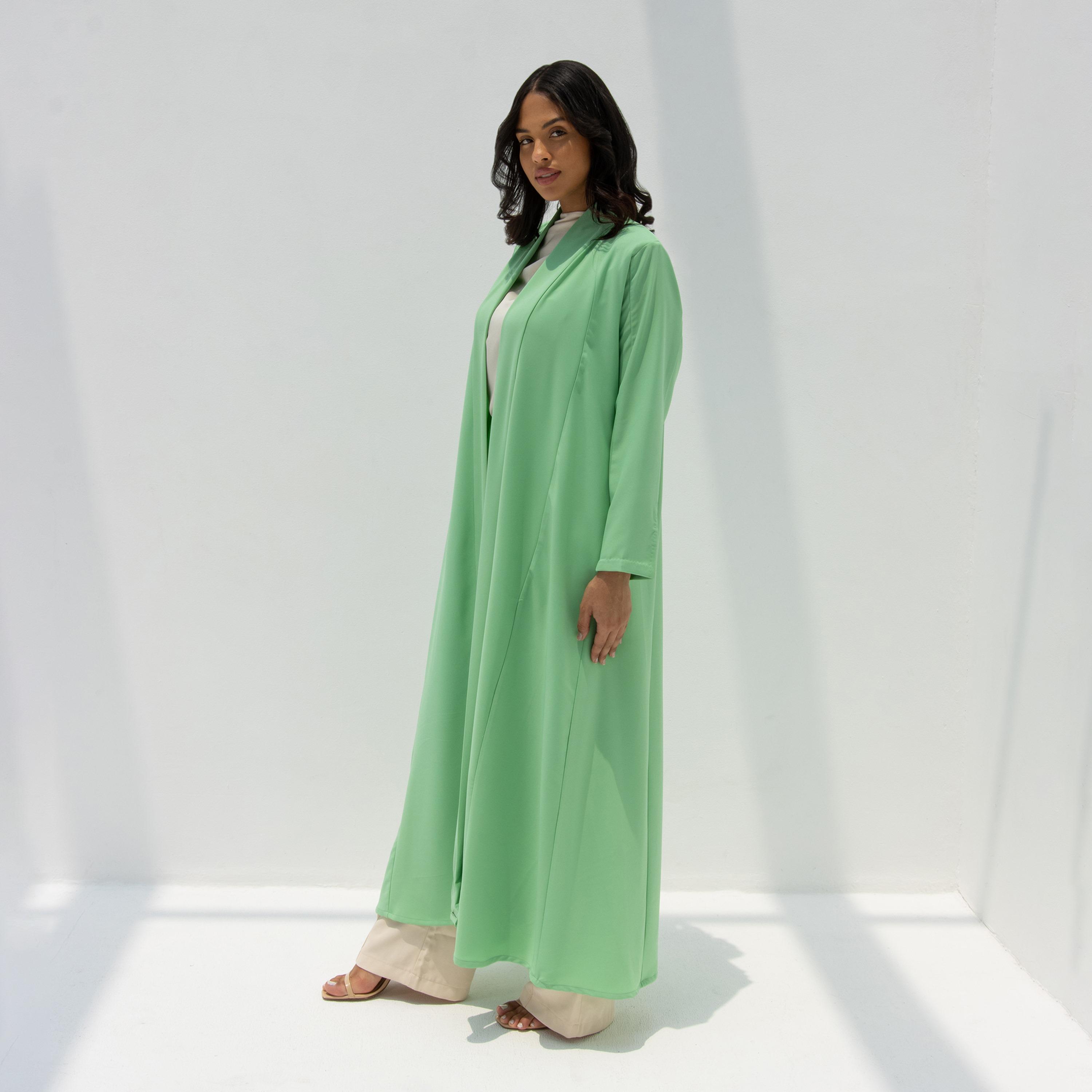 عباية نسائية بقصة فضفاضة (Floowy) قماش كريب مع حجاب - أخضر من 10 ديسمبر-women-arabicclothing-abayas-image-4