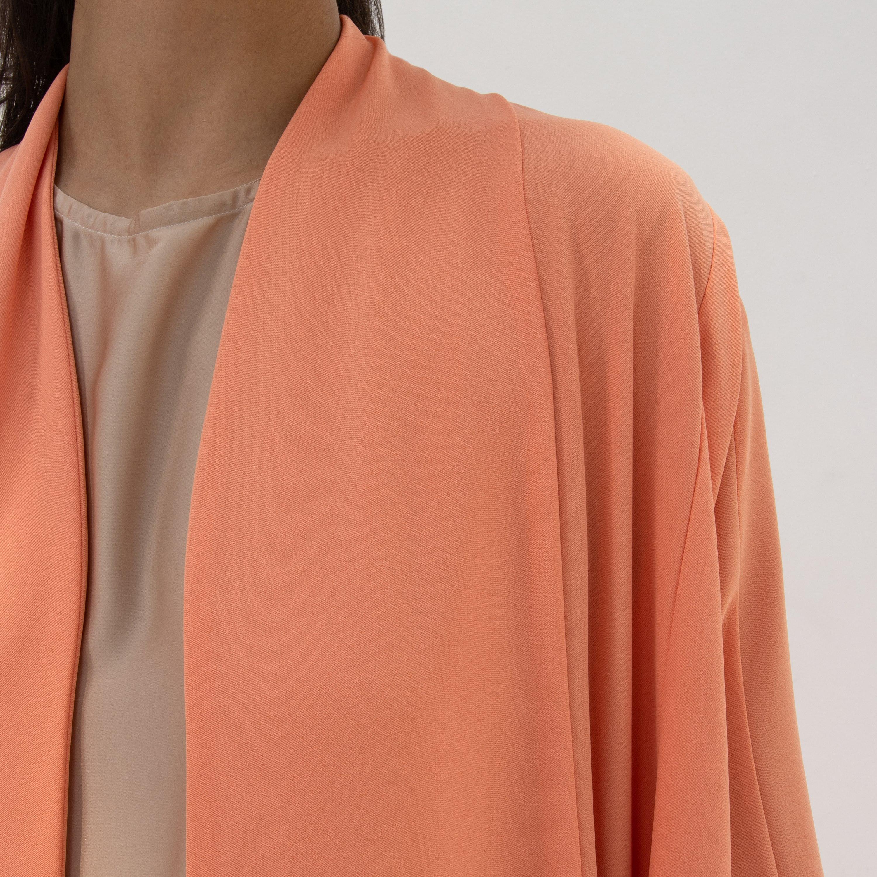 10December Coral Crepe Women's Flowy Cut Abaya with Hijab-women-arabicclothing-abayas-image-3
