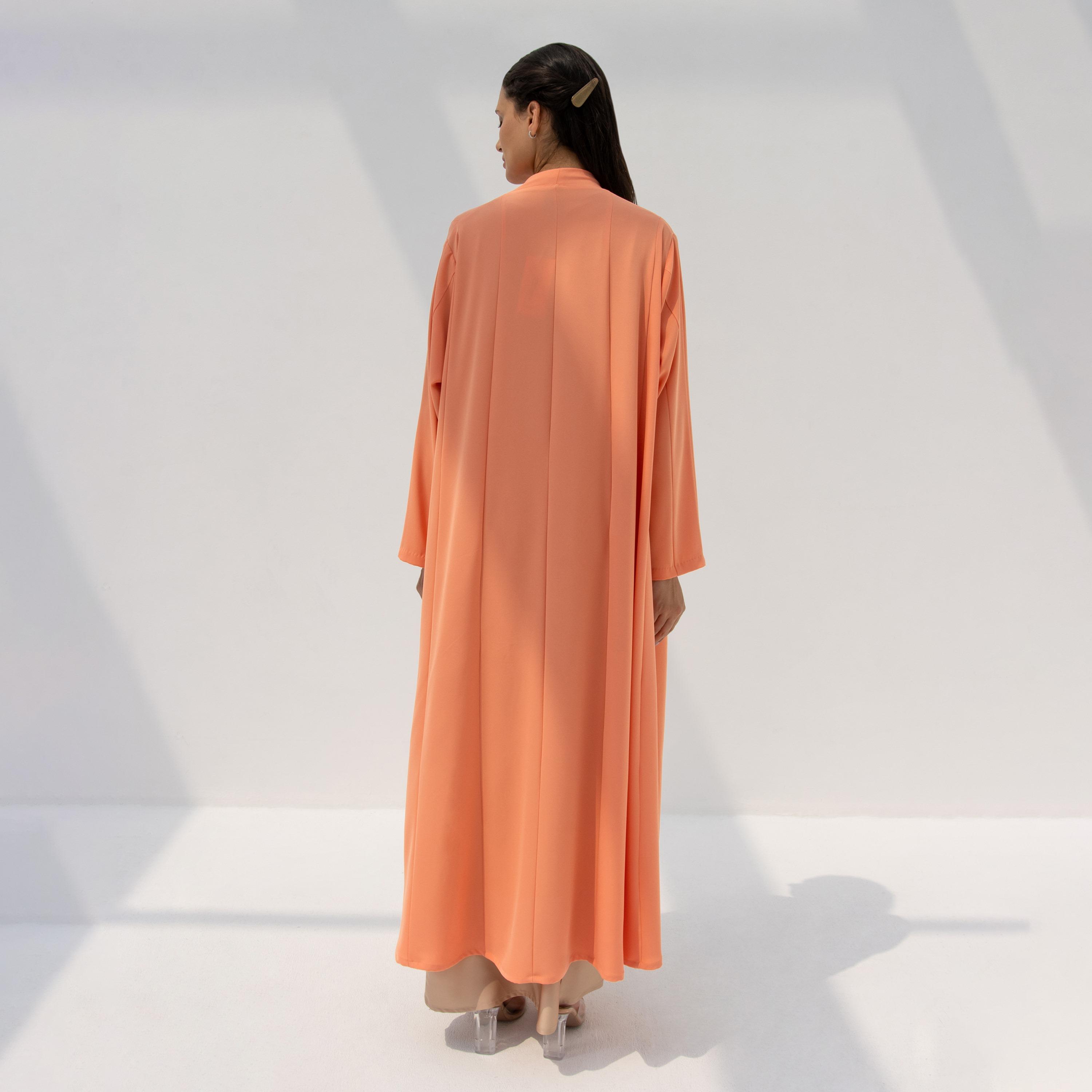 10December Coral Crepe Women's Flowy Cut Abaya with Hijab-women-arabicclothing-abayas-image-5