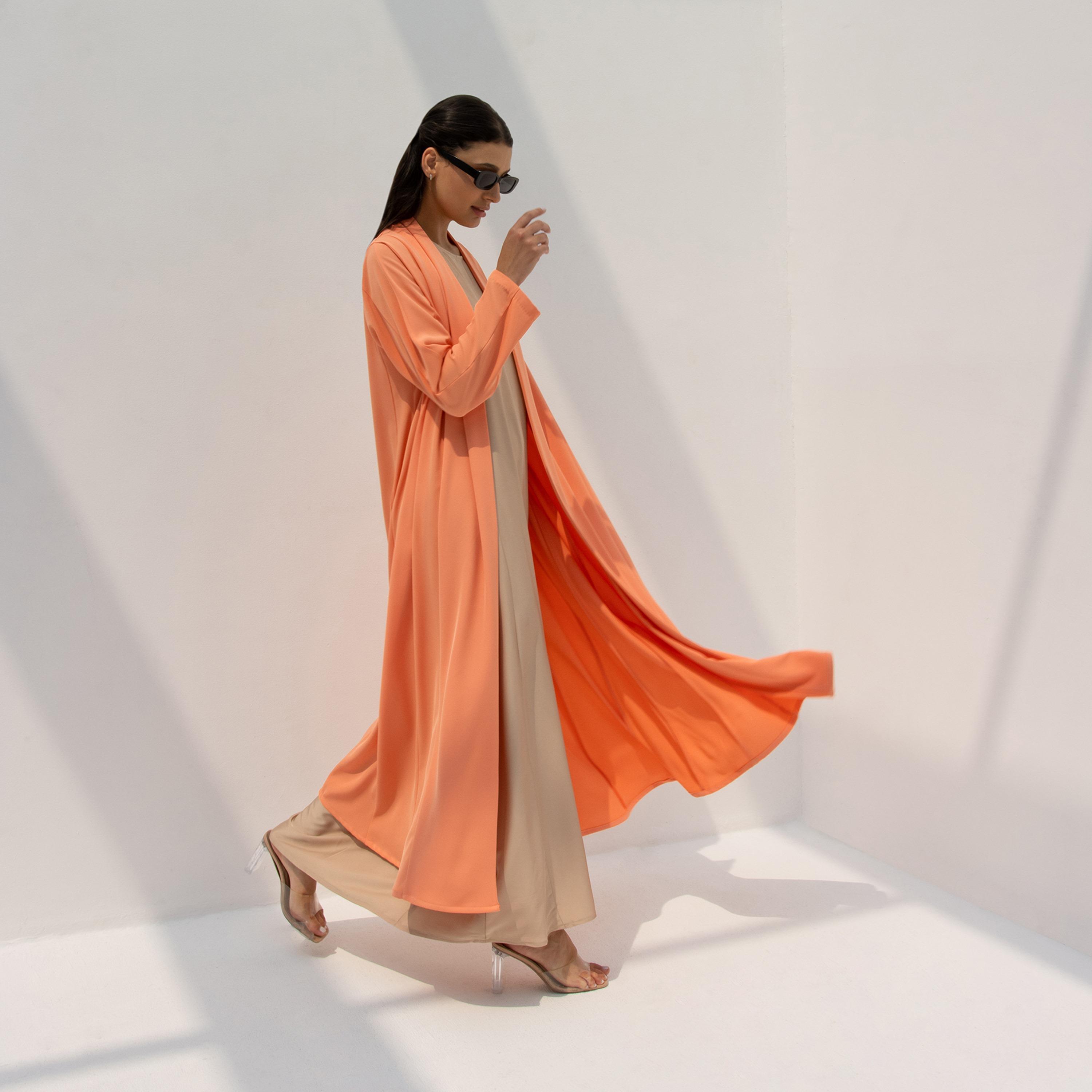 10December Coral Crepe Women's Flowy Cut Abaya with Hijab-women-arabicclothing-abayas-image-6