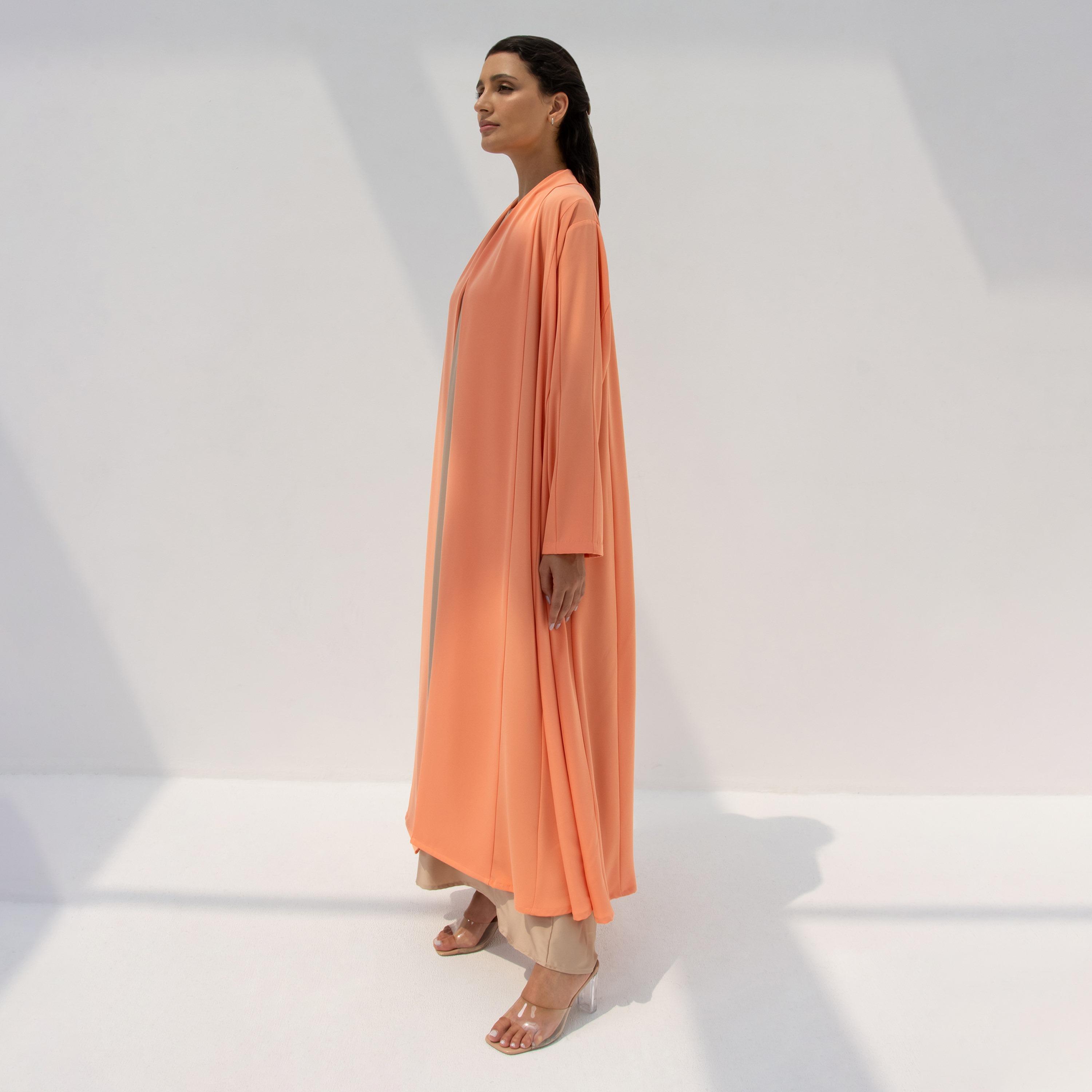 10December Coral Crepe Women's Flowy Cut Abaya with Hijab-women-arabicclothing-abayas-image-8