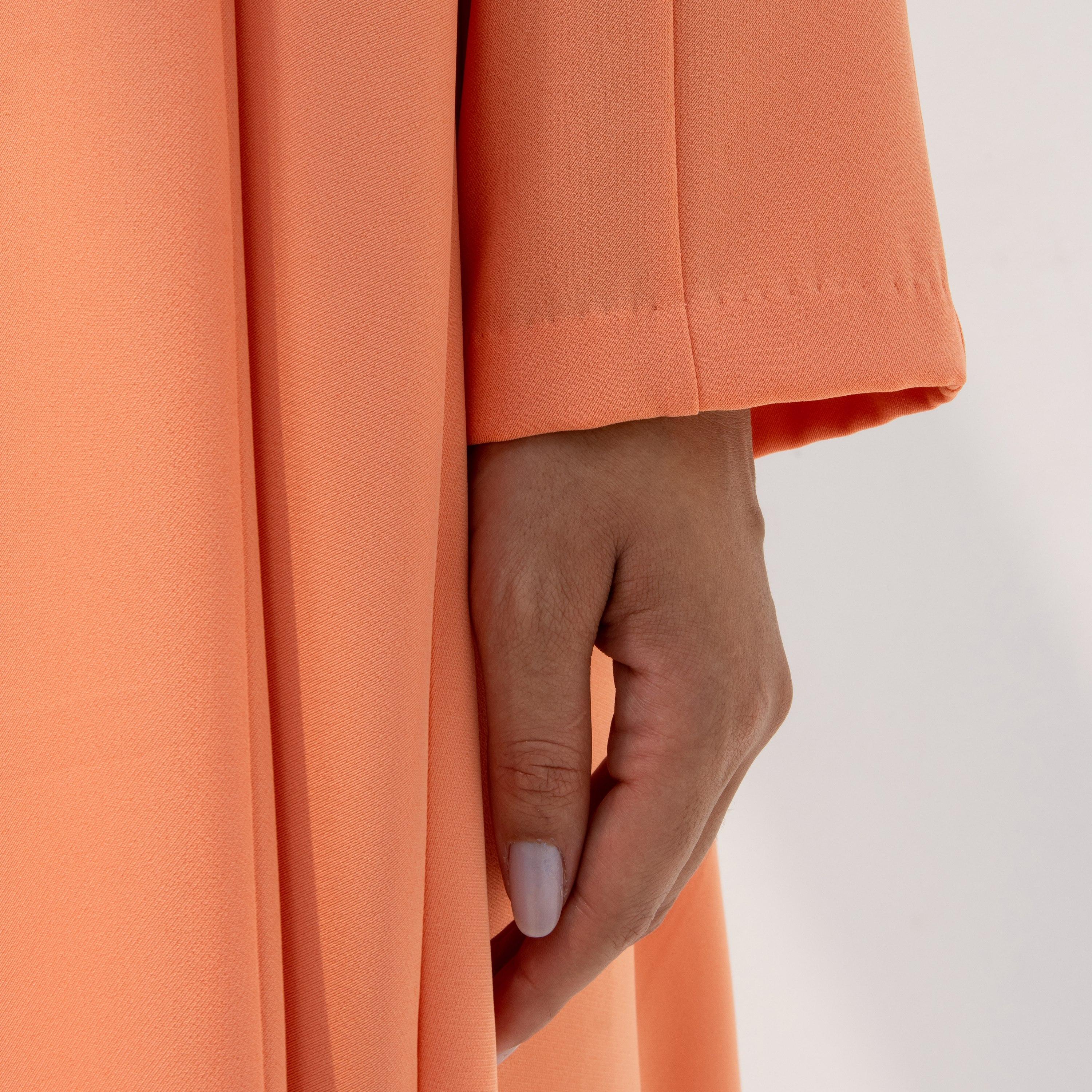 10December Coral Crepe Women's Flowy Cut Abaya with Hijab-women-arabicclothing-abayas-image-9