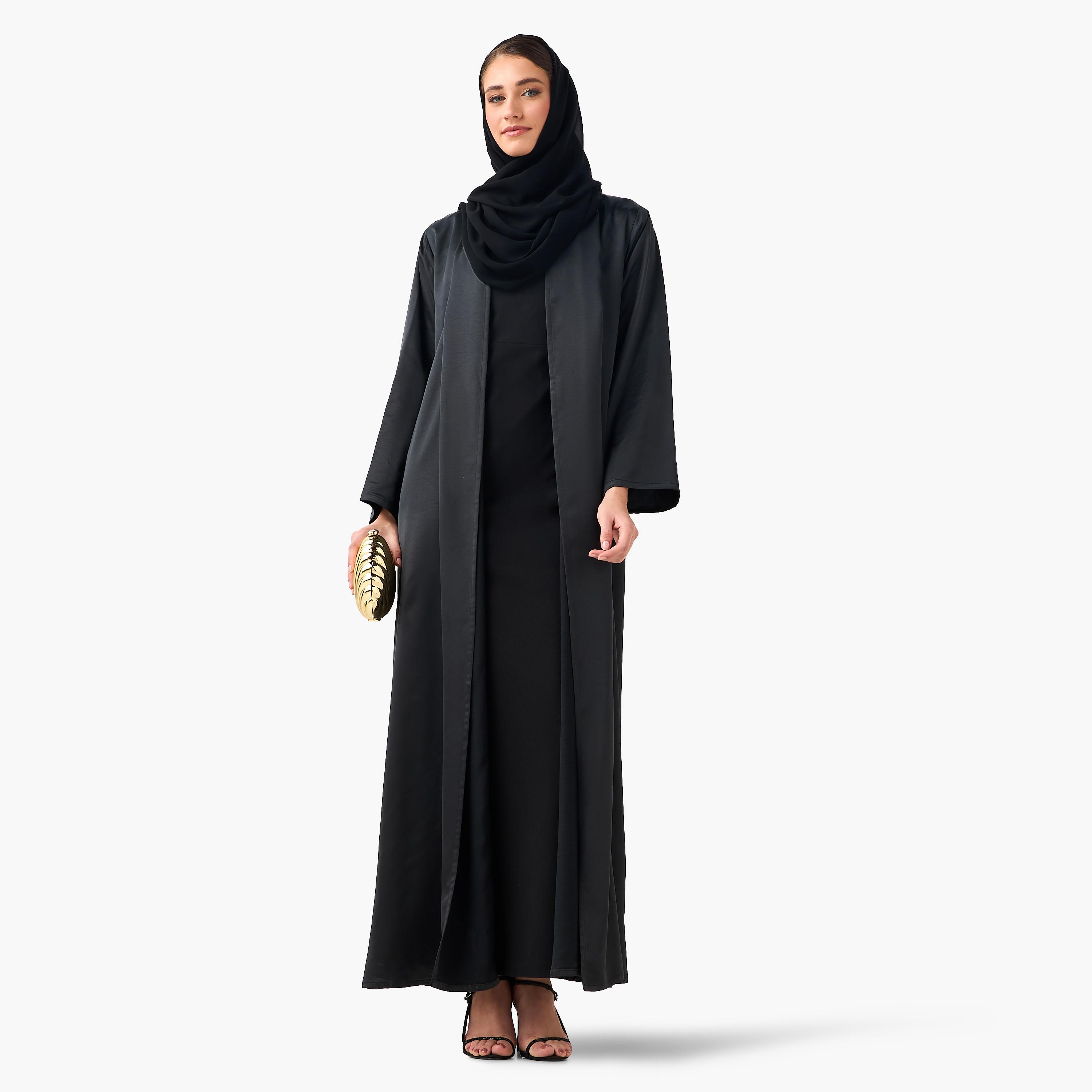 10December Open Front Abaya with Hijab-women-arabicclothing-abayas-image-3