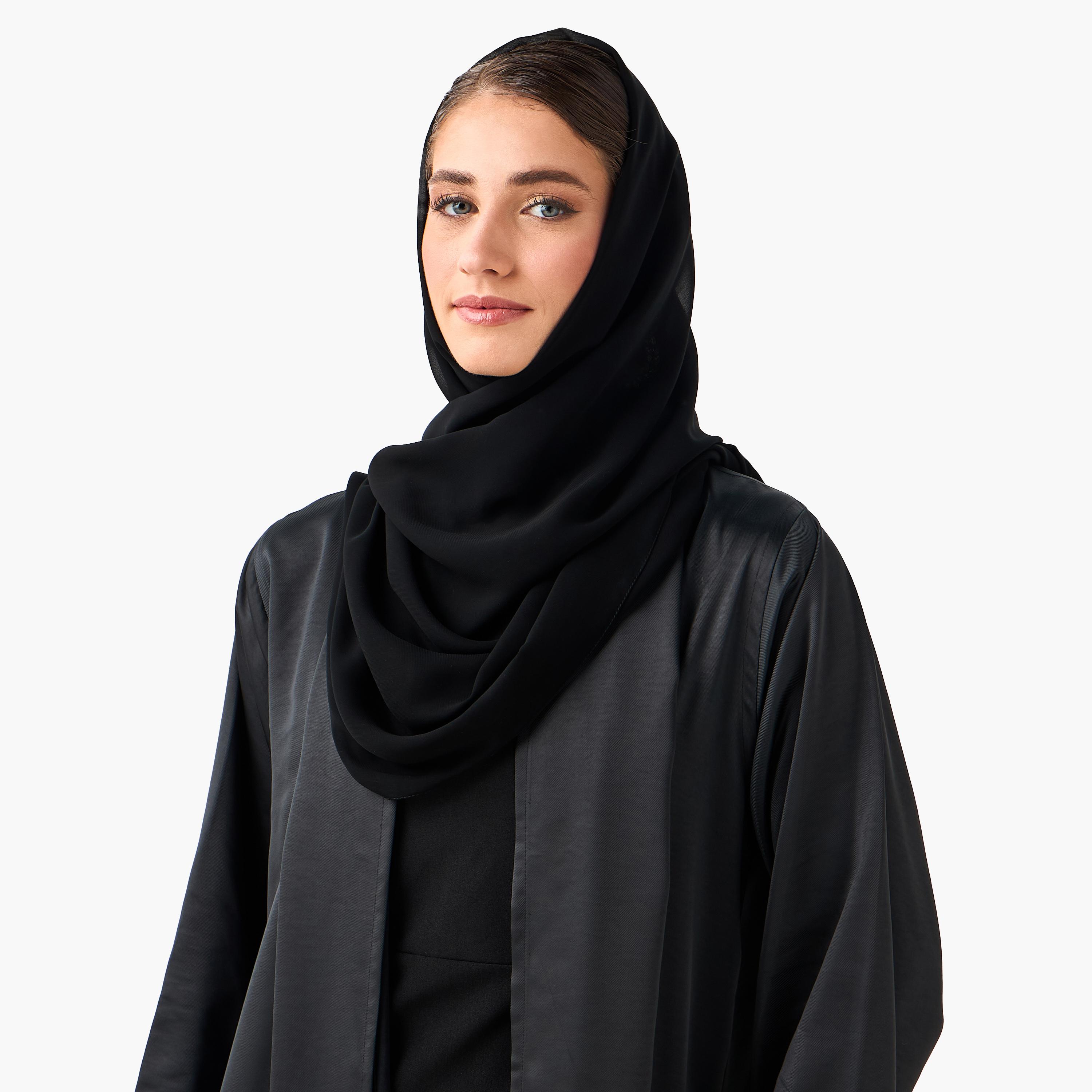 10December Open Front Abaya with Hijab-women-arabicclothing-abayas-image-5
