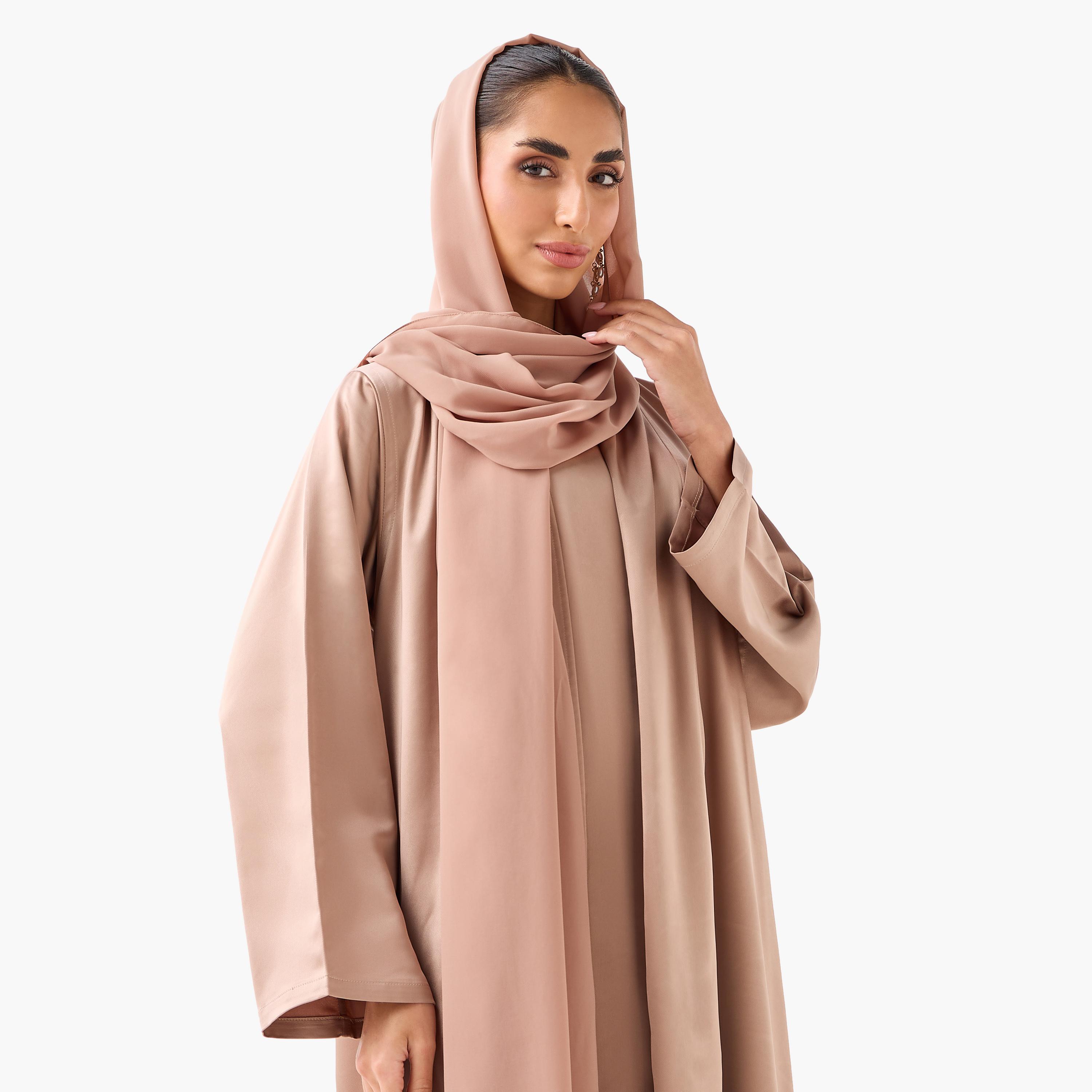 10December Open Front Abaya with Hijab-women-arabicclothing-abayas-image-5