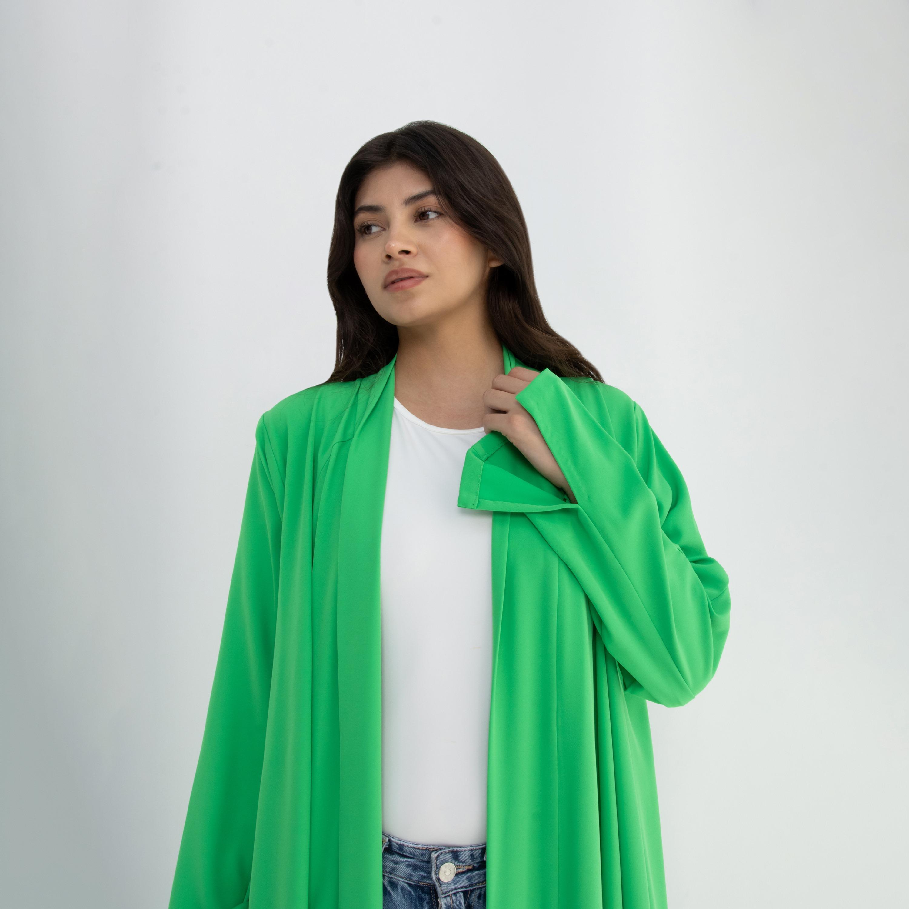 10December Green Crepe Women's Flowy Cut Abaya with Hijab-women-arabicclothing-abayas-image-5