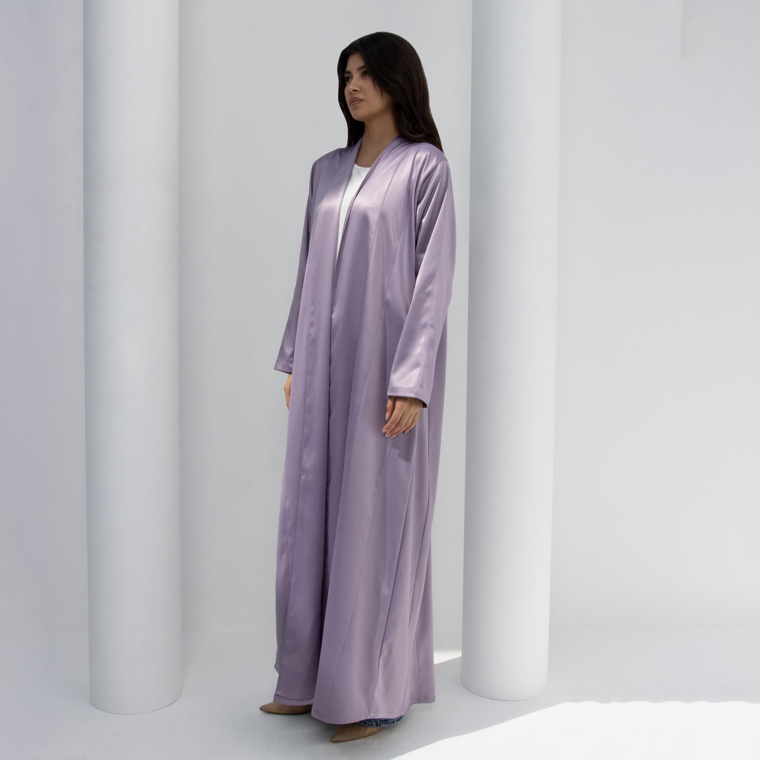 عباية نسائية بقصة فضفاضة (Floowy) قماش ساتان مع حجاب - أرجواني من 10 ديسمبر-women-arabicclothing-abayas-image-3
