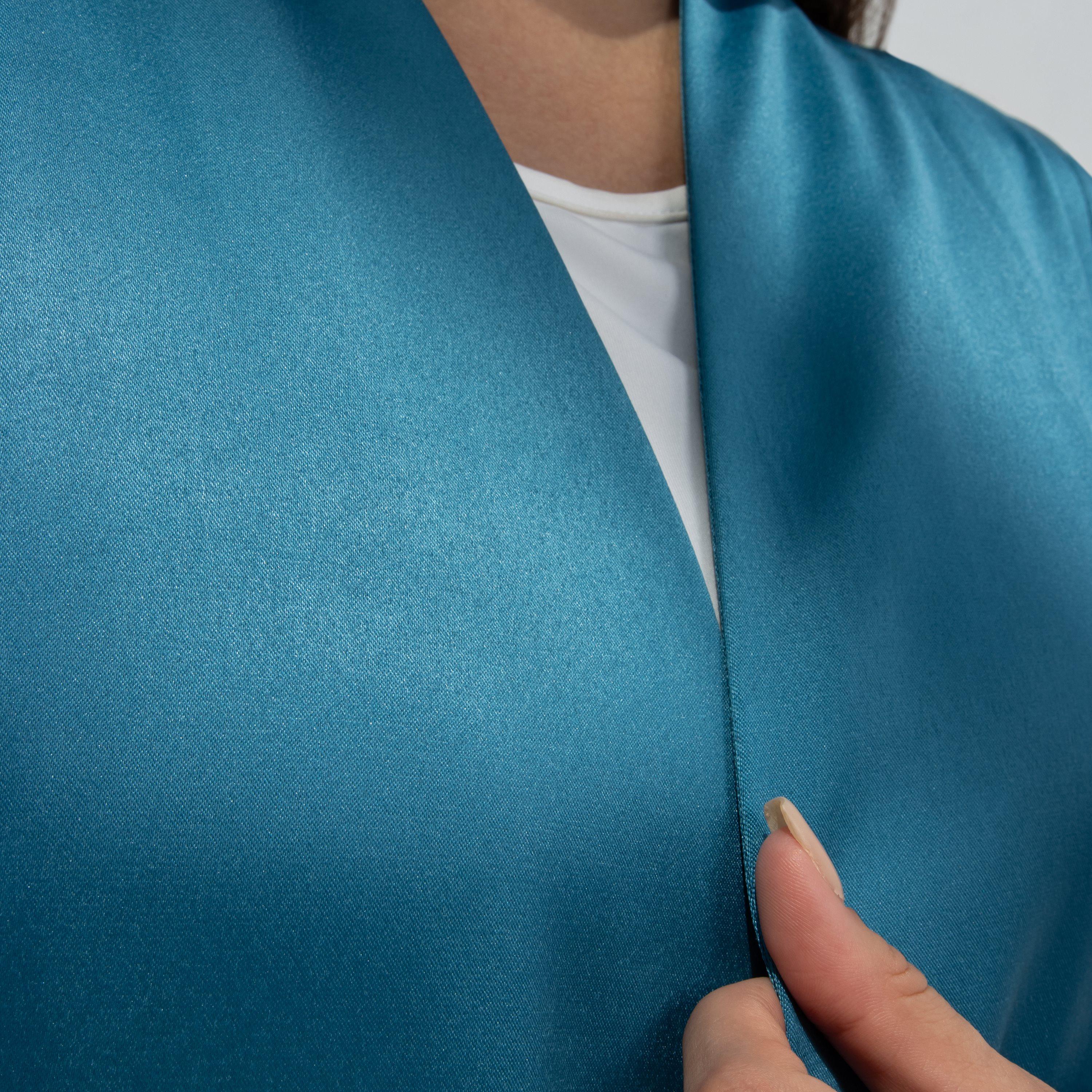 10December Teal Satin Women's Flowy Cut Abaya-women-arabicclothing-abayas-image-5