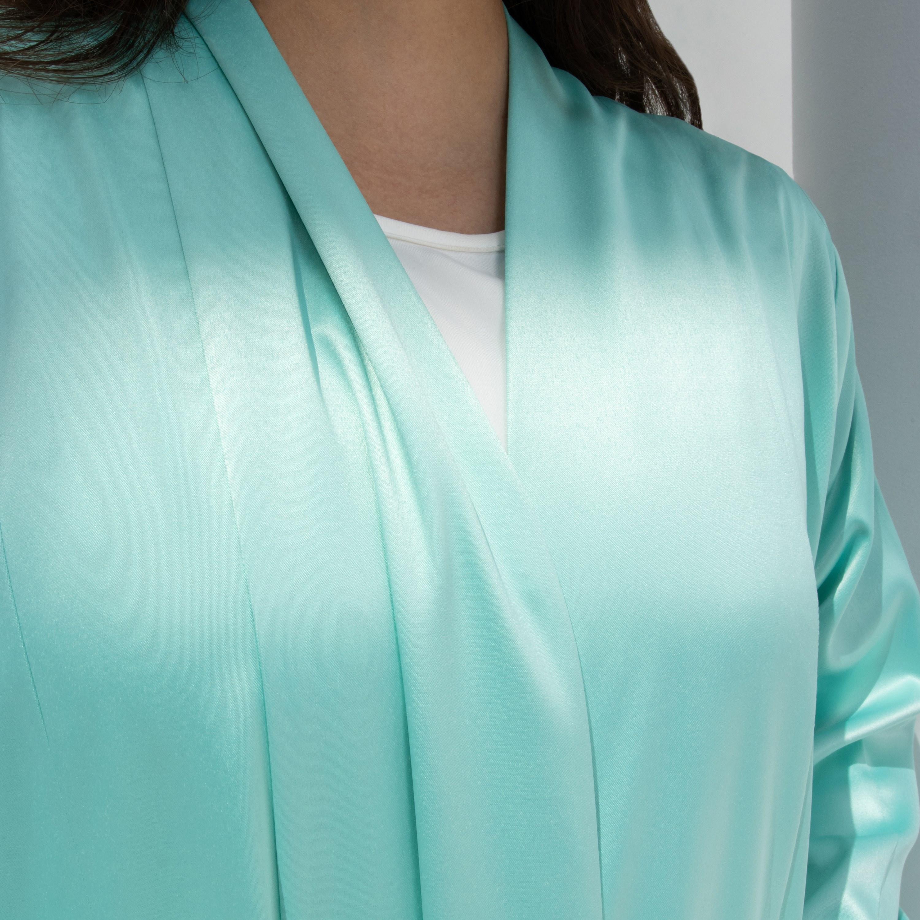 10December Sky Blue Satin Women's Flowy Cut Abaya with Hijab-women-arabicclothing-abayas-image-6