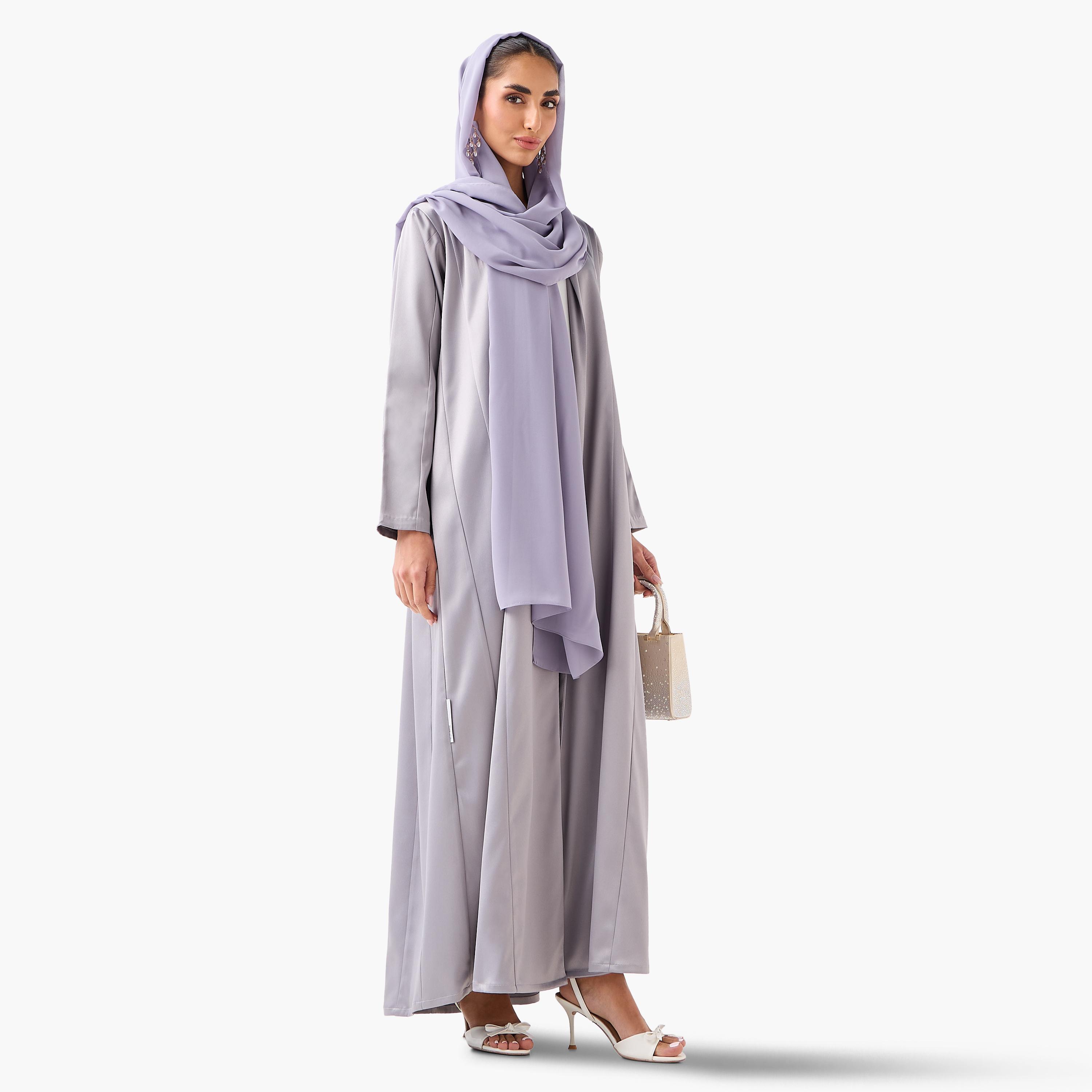10December Open Front Abaya with Hijab-women-arabicclothing-abayas-image-3