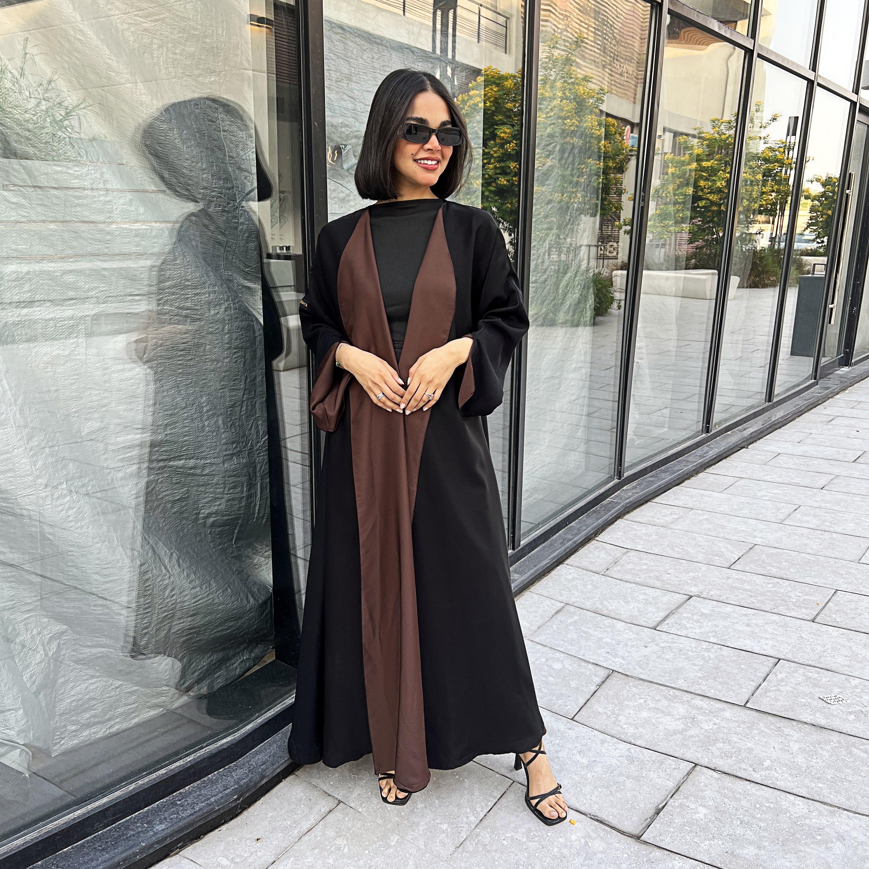 Lusin Abaya Wide Sleeves Women's Double Face Cloche Abaya with Hijab-women-arabicclothing-abayas-image-3