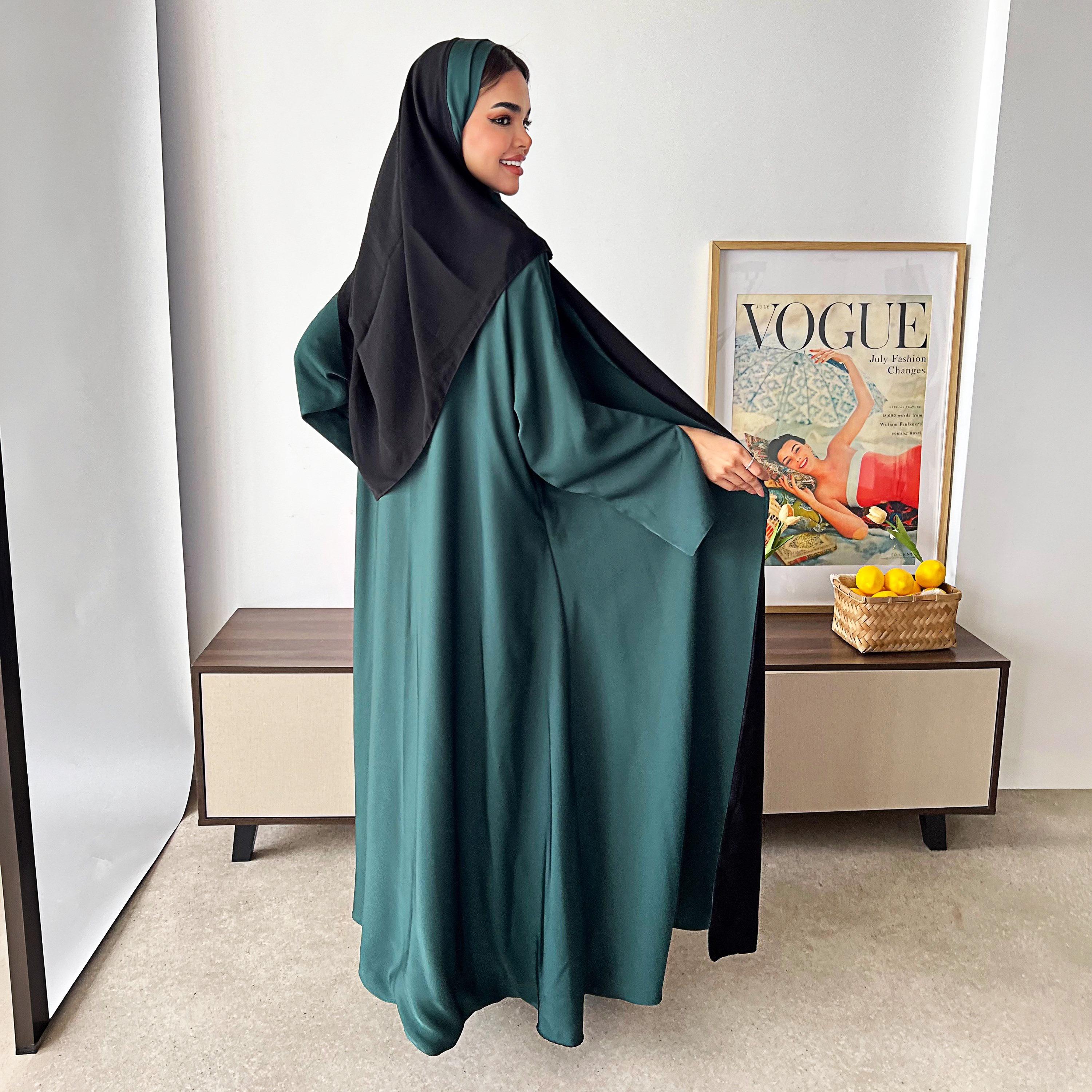 عباءة نسائية "كلوش" بوجهين بأكمام واسعة مع حجاب من لوسين عباية-women-arabicclothing-abayas-image-4