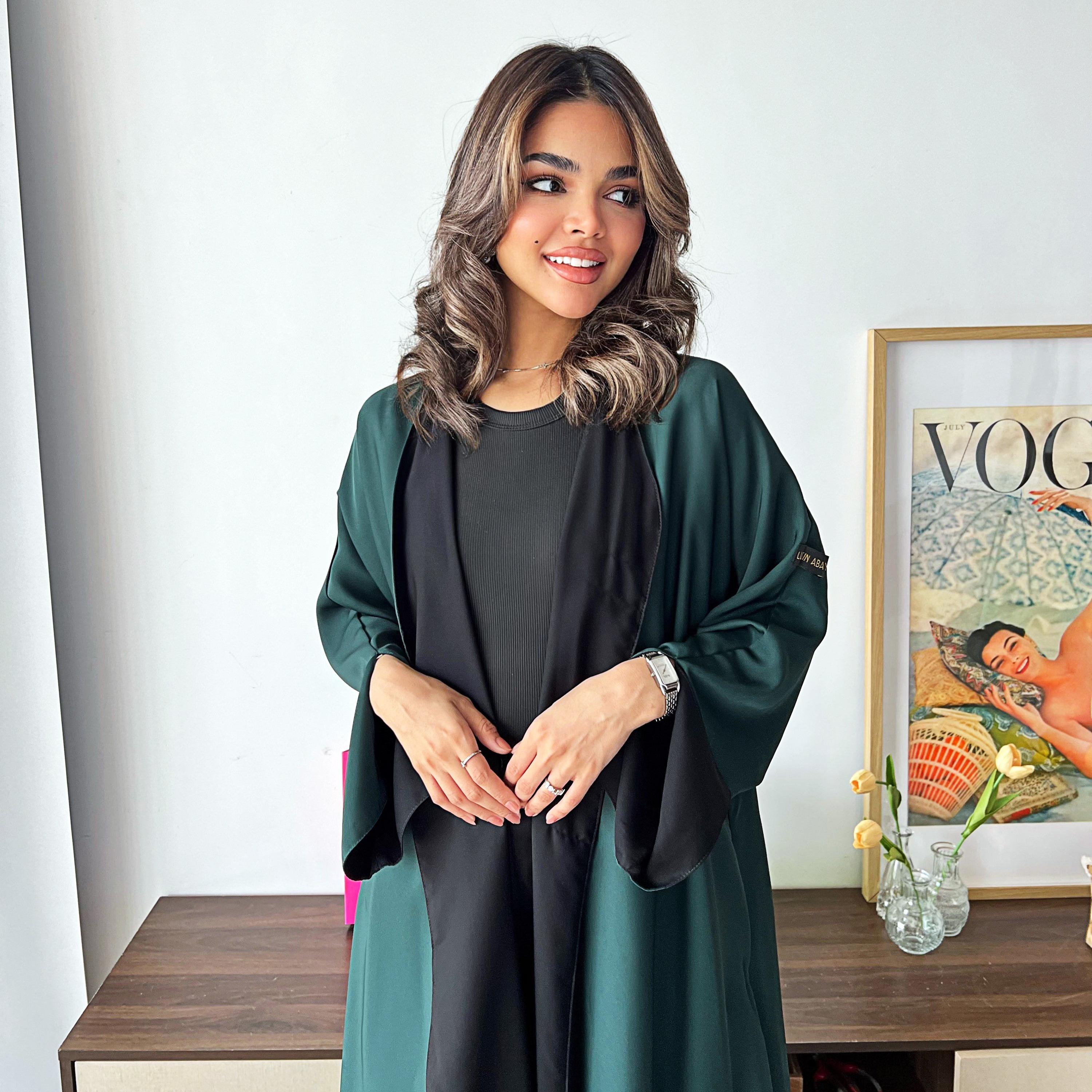 عباءة نسائية "كلوش" بوجهين بأكمام واسعة مع حجاب من لوسين عباية-women-arabicclothing-abayas-image-6
