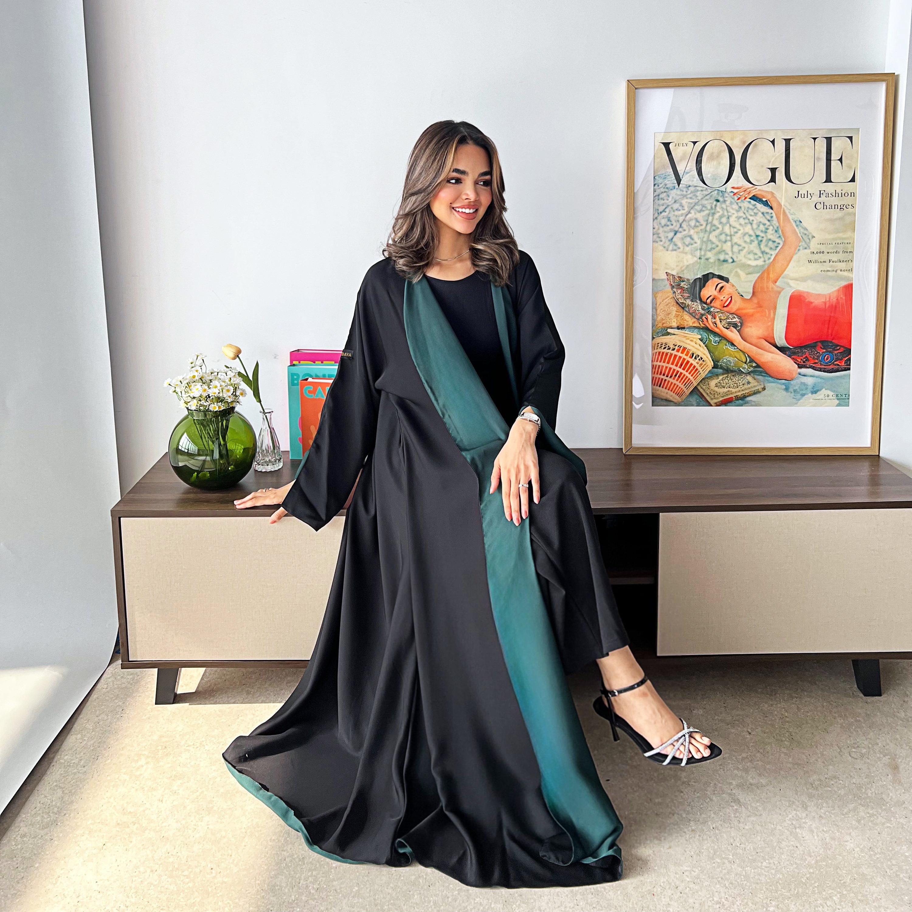 عباءة نسائية "كلوش" بوجهين بأكمام واسعة مع حجاب من لوسين عباية-women-arabicclothing-abayas-image-9