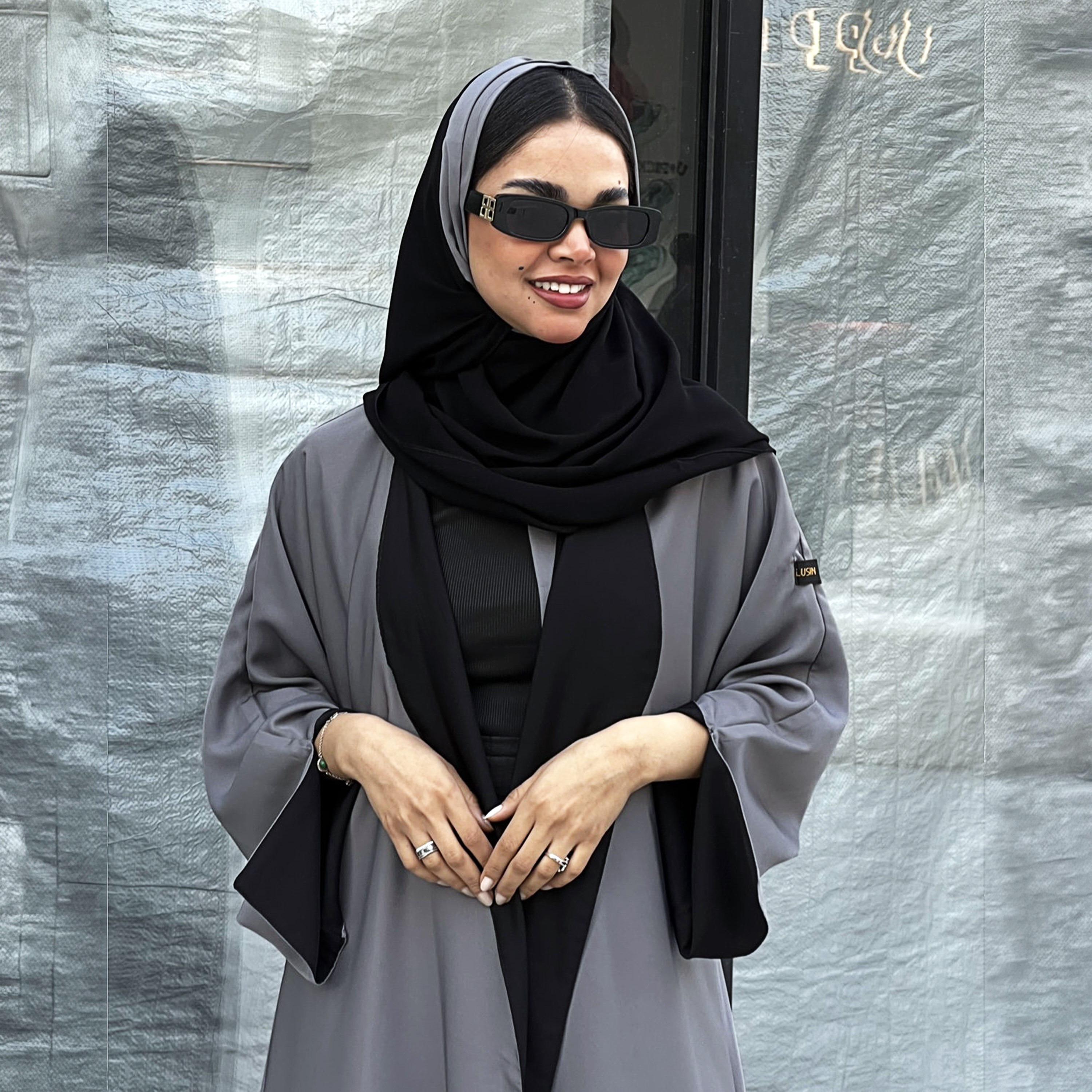 عباءة نسائية "كلوش" بوجهين بأكمام واسعة مع حجاب من لوسين عباية-women-arabicclothing-abayas-image-5