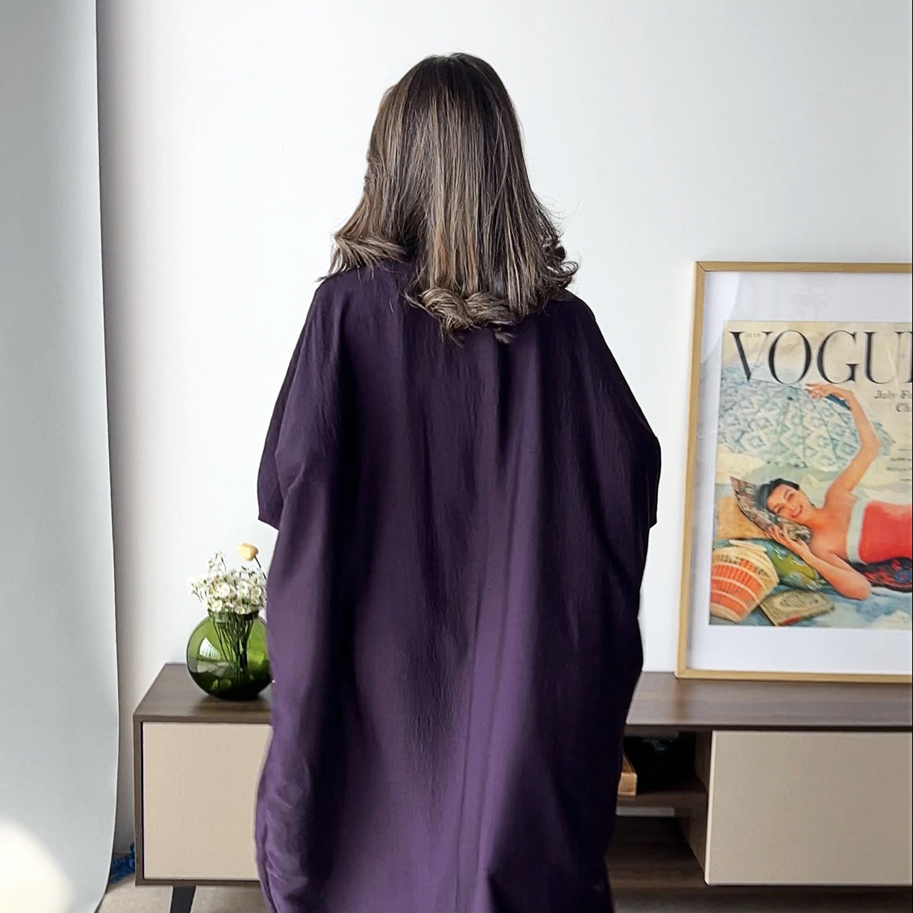 Lusin Abaya Butterfly Sleeves Silk Women's Double Face Half Bisht Abaya with Hijab-women-arabicclothing-abayas-image-4