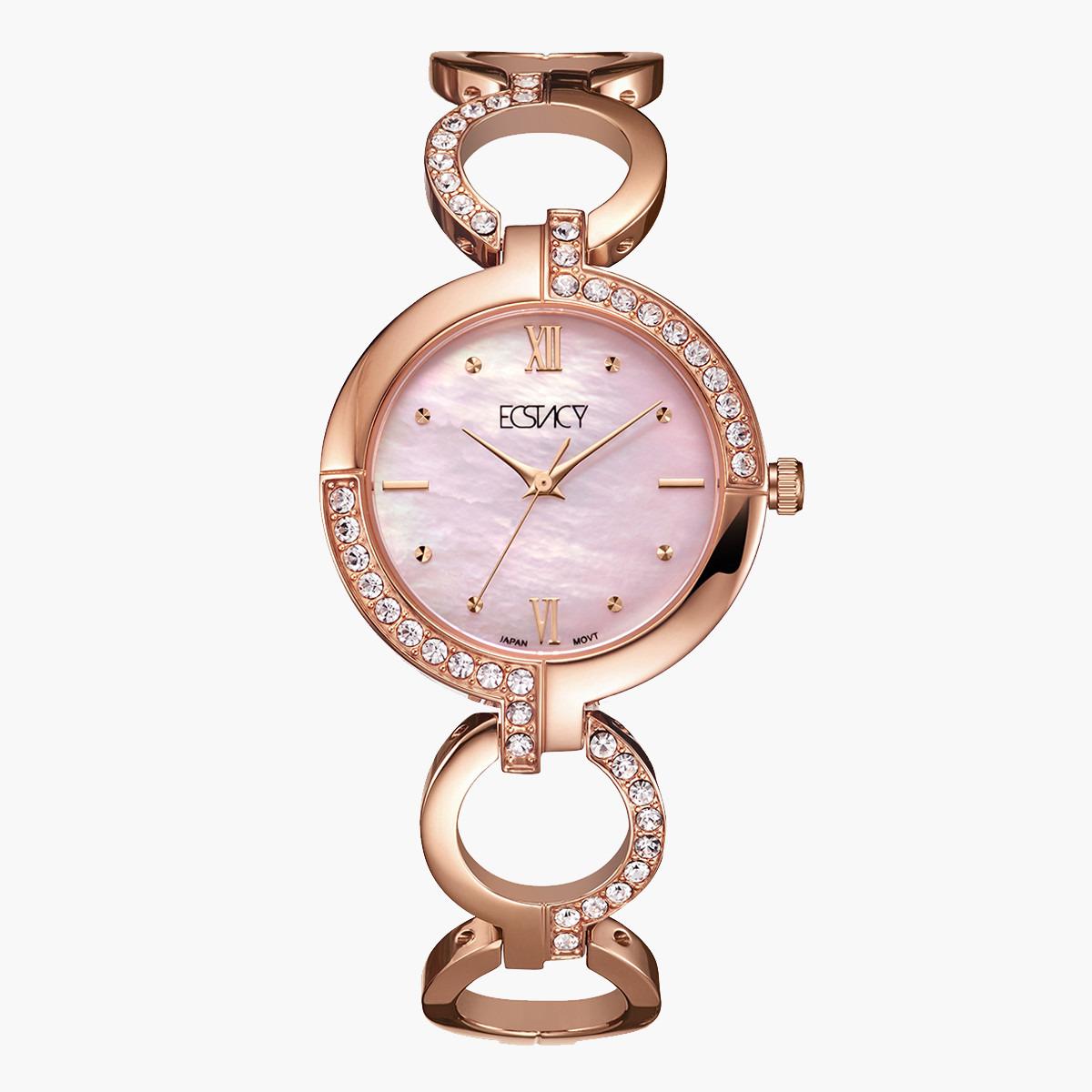 ساعة يد تناظريّة بقرص وردي للنساء من اكستازي E20501-RBKM-women-watchesandjewellery-watches-image-1