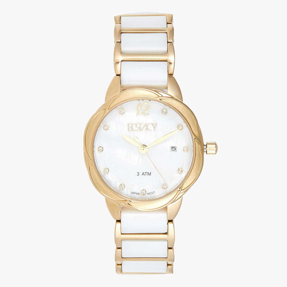 ساعة يد تناظريّة بقرص أبيض للنساء من اكستازي E7515-TCWM-8-women-watchesandjewellery-watches-image-1