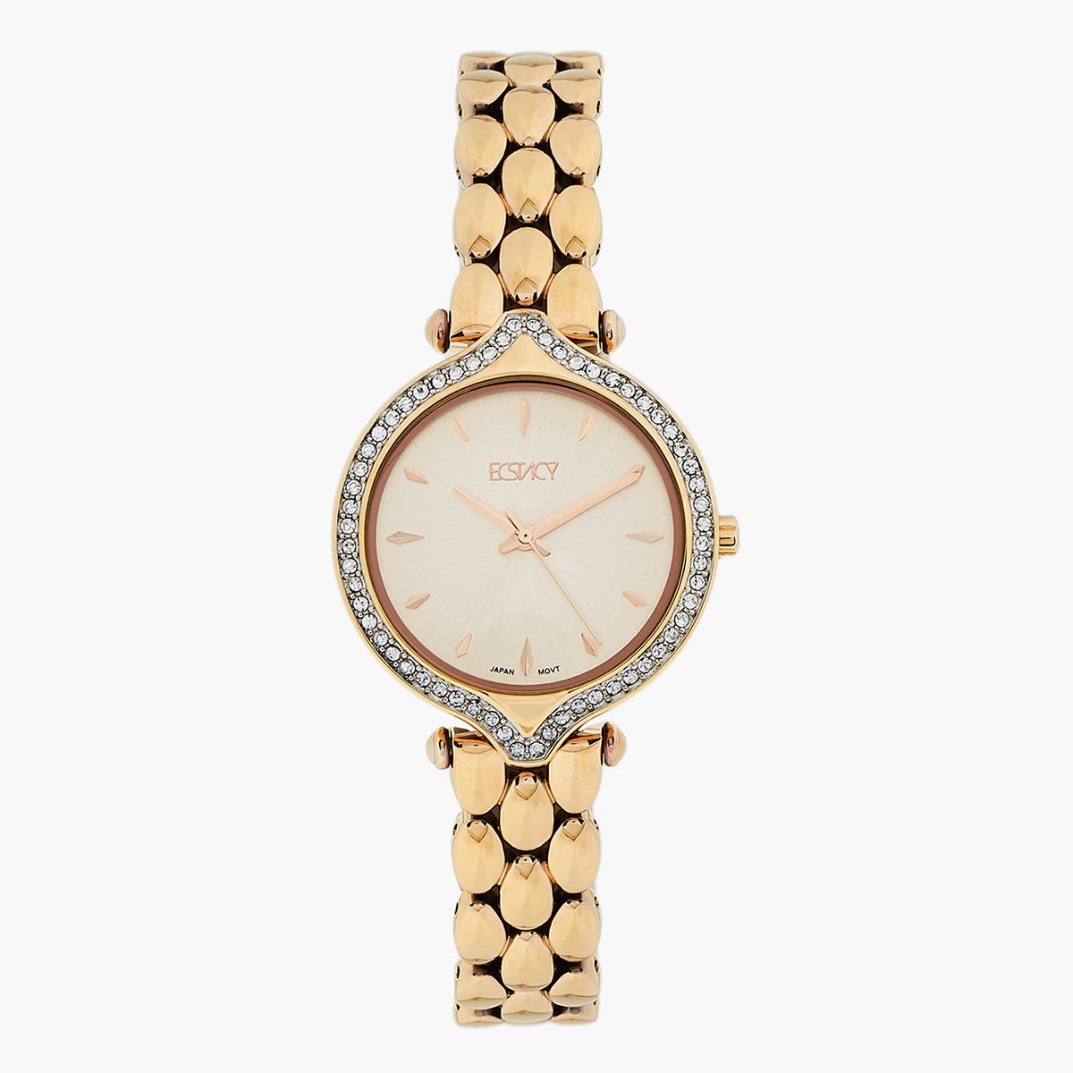 ساعة تناظرية بقرص أوف وايت للنساء من اكستازي - E7517-GBGC-women-watchesandjewellery-watches-image-1