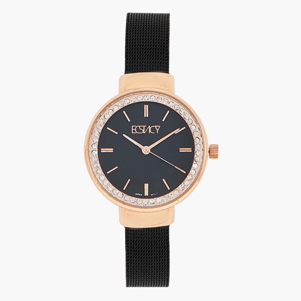 ساعة يد تناظريّة بقرص أسود للنساء من اكستازي - E8502-RMBB-women-watchesandjewellery-watches-image-1