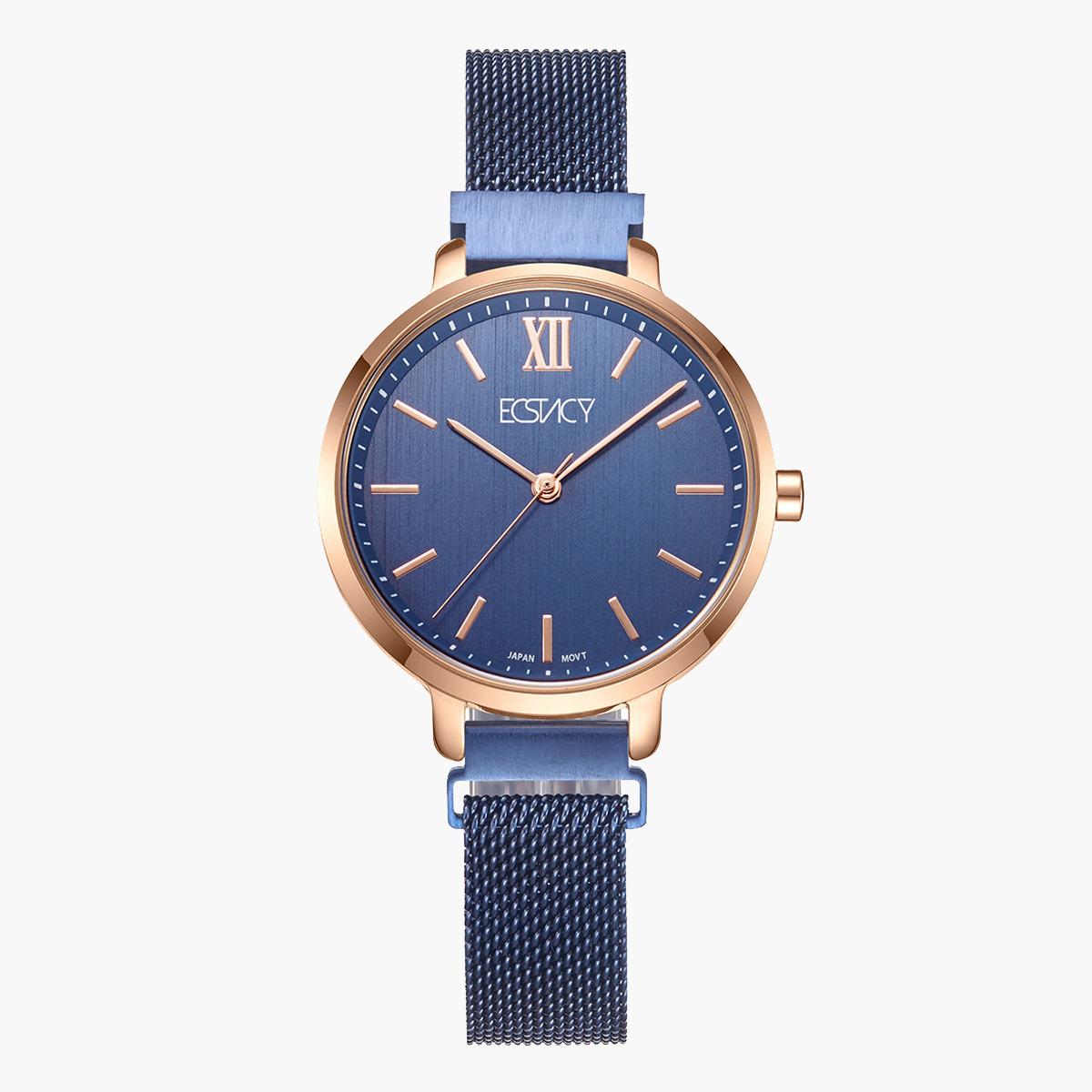 ساعة تناظرية بقرص أزرق داكن للنساء من اكستازي - E8518-KMNN-women-watchesandjewellery-watches-image-1
