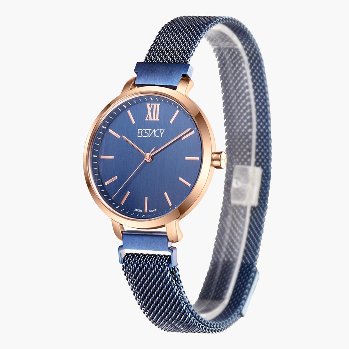 ساعة تناظرية بقرص أزرق داكن للنساء من اكستازي - E8518-KMNN-women-watchesandjewellery-watches-image-2
