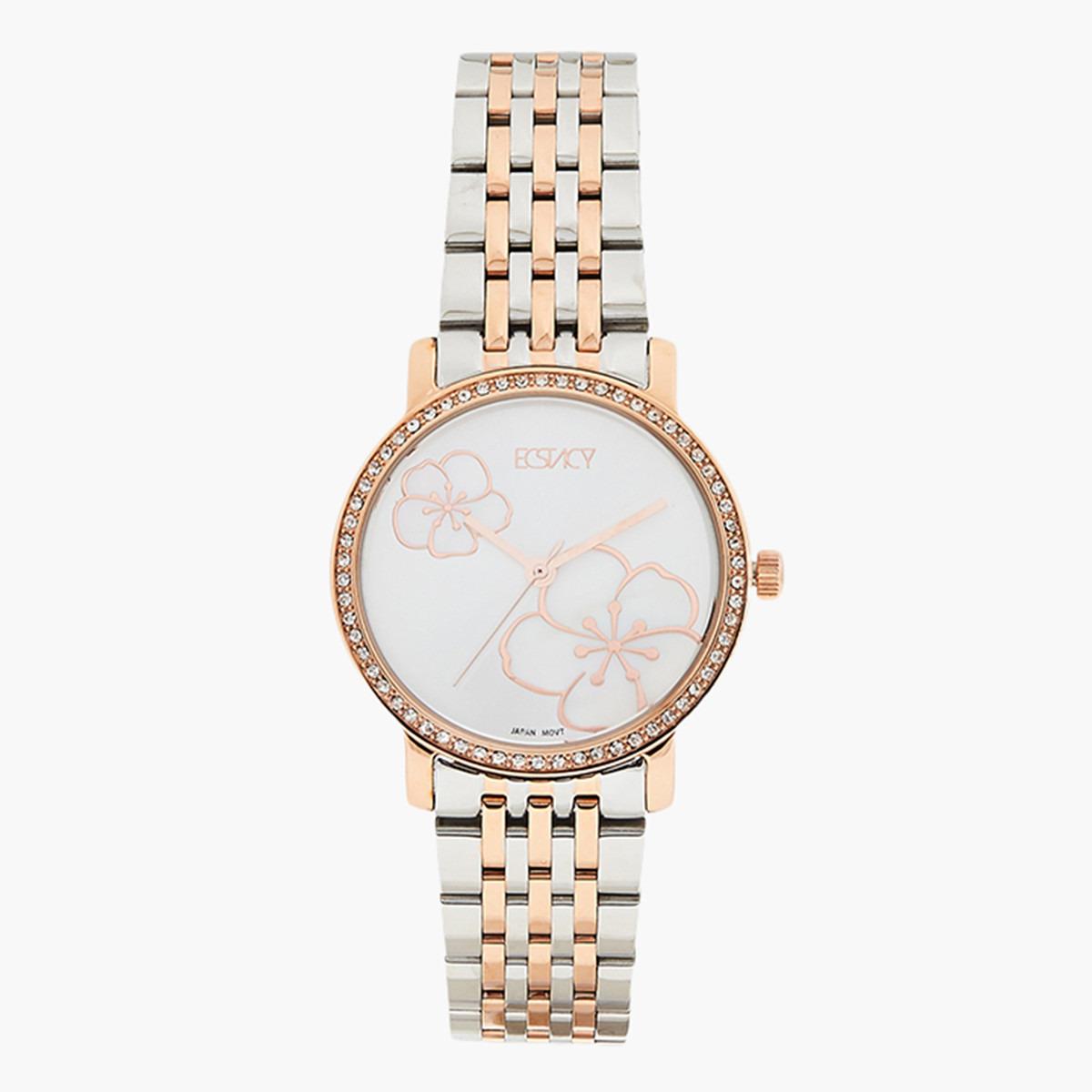 ساعة يد تناظريّة بقرص أبيض للنساء من اكستازي E9500-KBKS-women-watchesandjewellery-watches-image-1