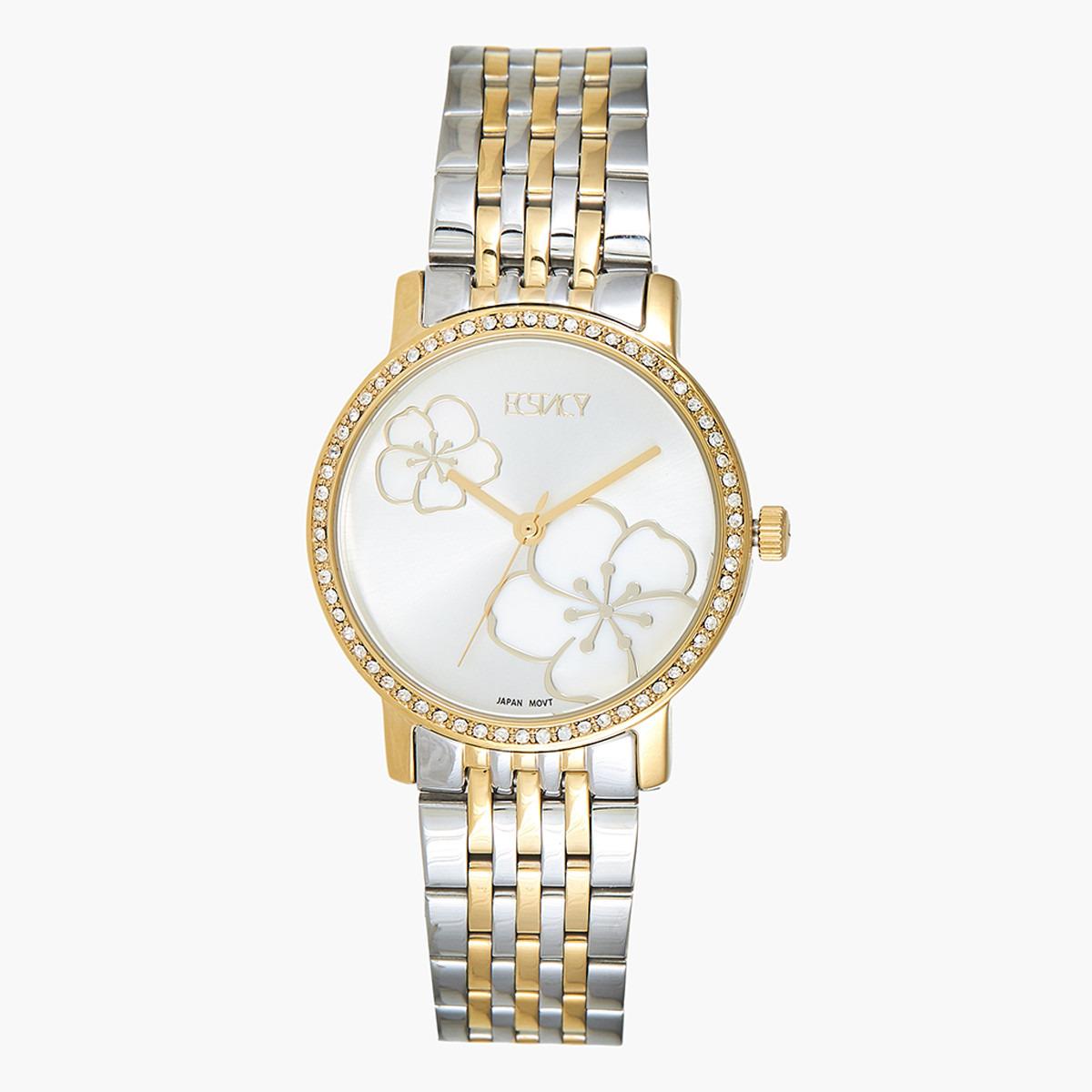 ساعة يد تناظريّة بقرص فضي للنساء من اكستازي E9500-TBTS-women-watchesandjewellery-watches-image-1