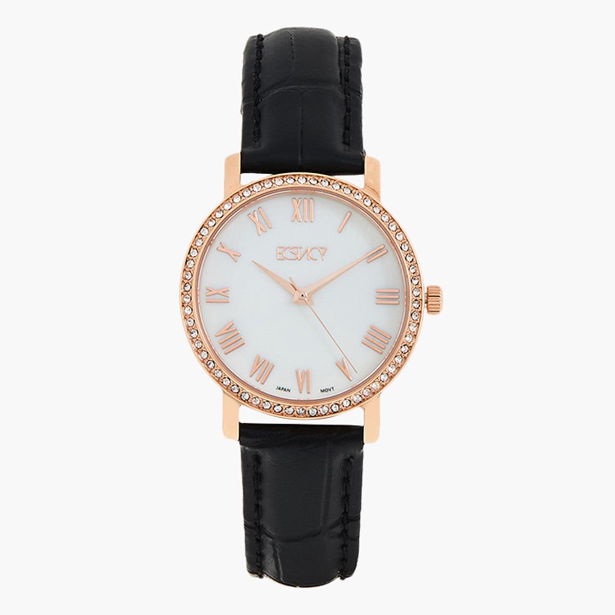 ساعة يد تناظريّة بقرص أبيض للنساء من اكستازي E9503-RLBMS-women-watchesandjewellery-watches-image-1