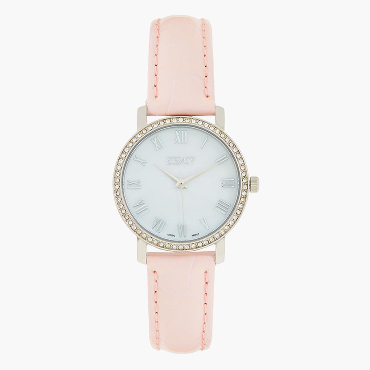 ساعة يد تناظريّة بقرص أبيض للنساء من اكستازي E9503-SLPMS-women-watchesandjewellery-watches-image-1